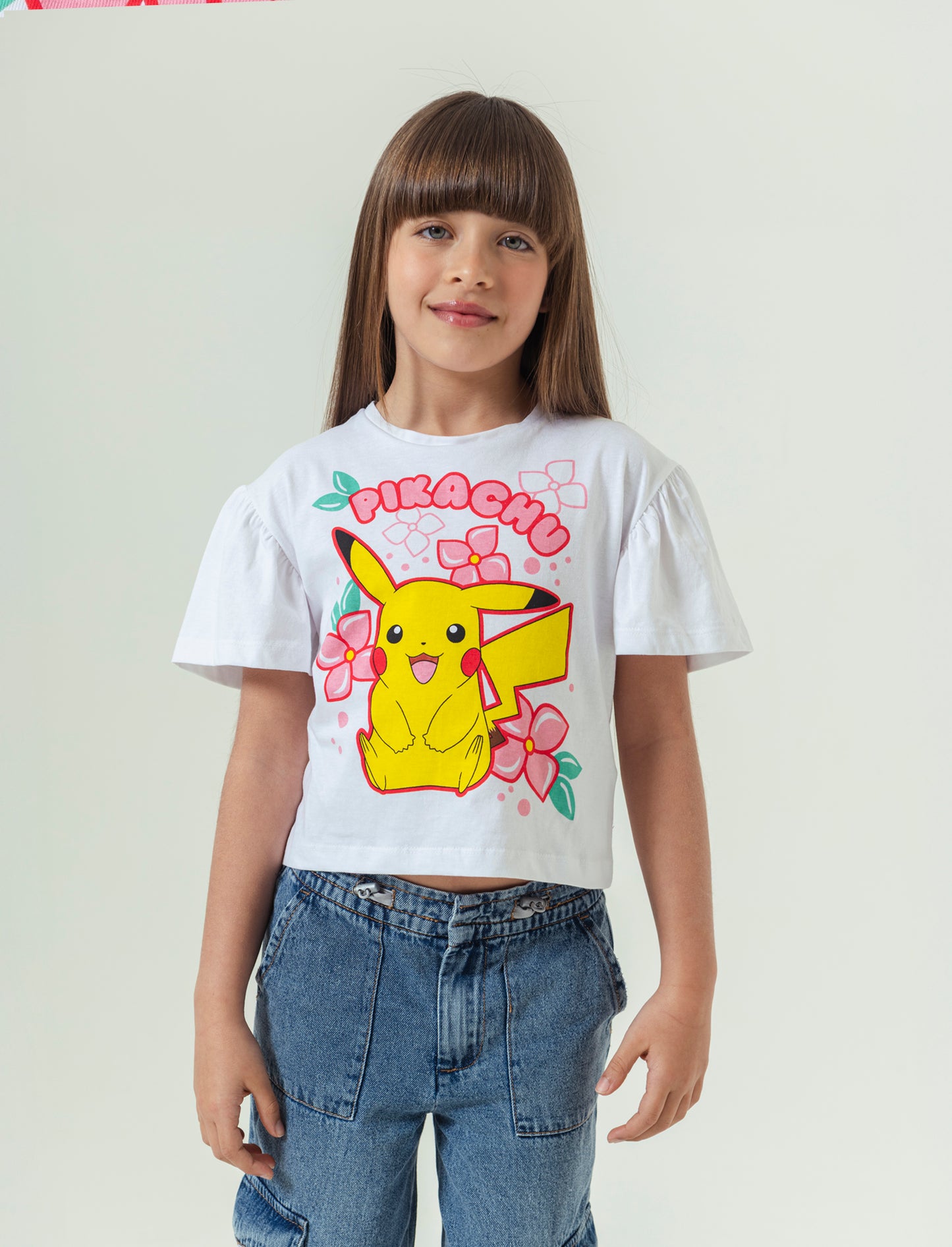 T-shirt tema Pokemon da bambina - Bianco