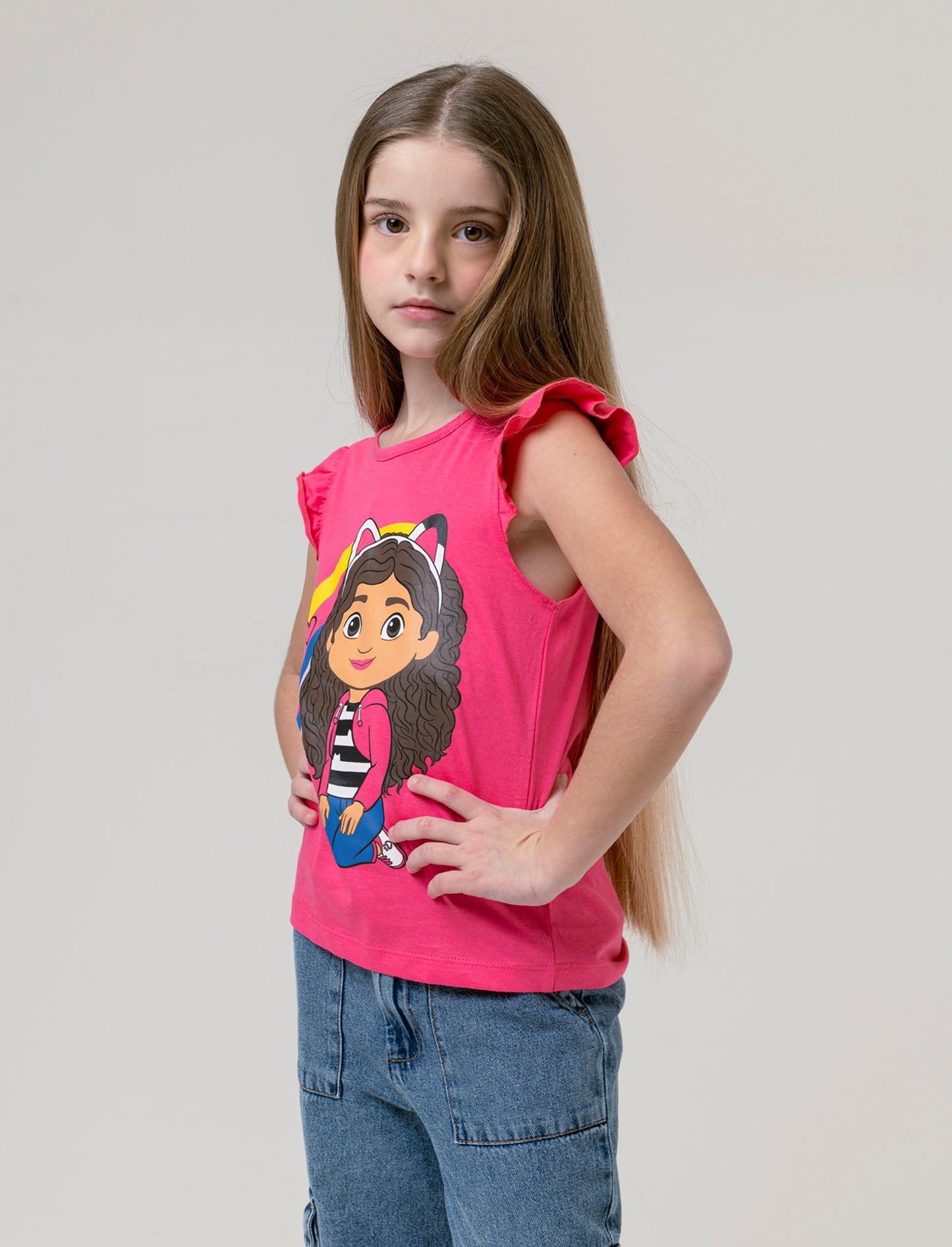 T-shirt Gabby's Dollhouse da bambina - Fuxia