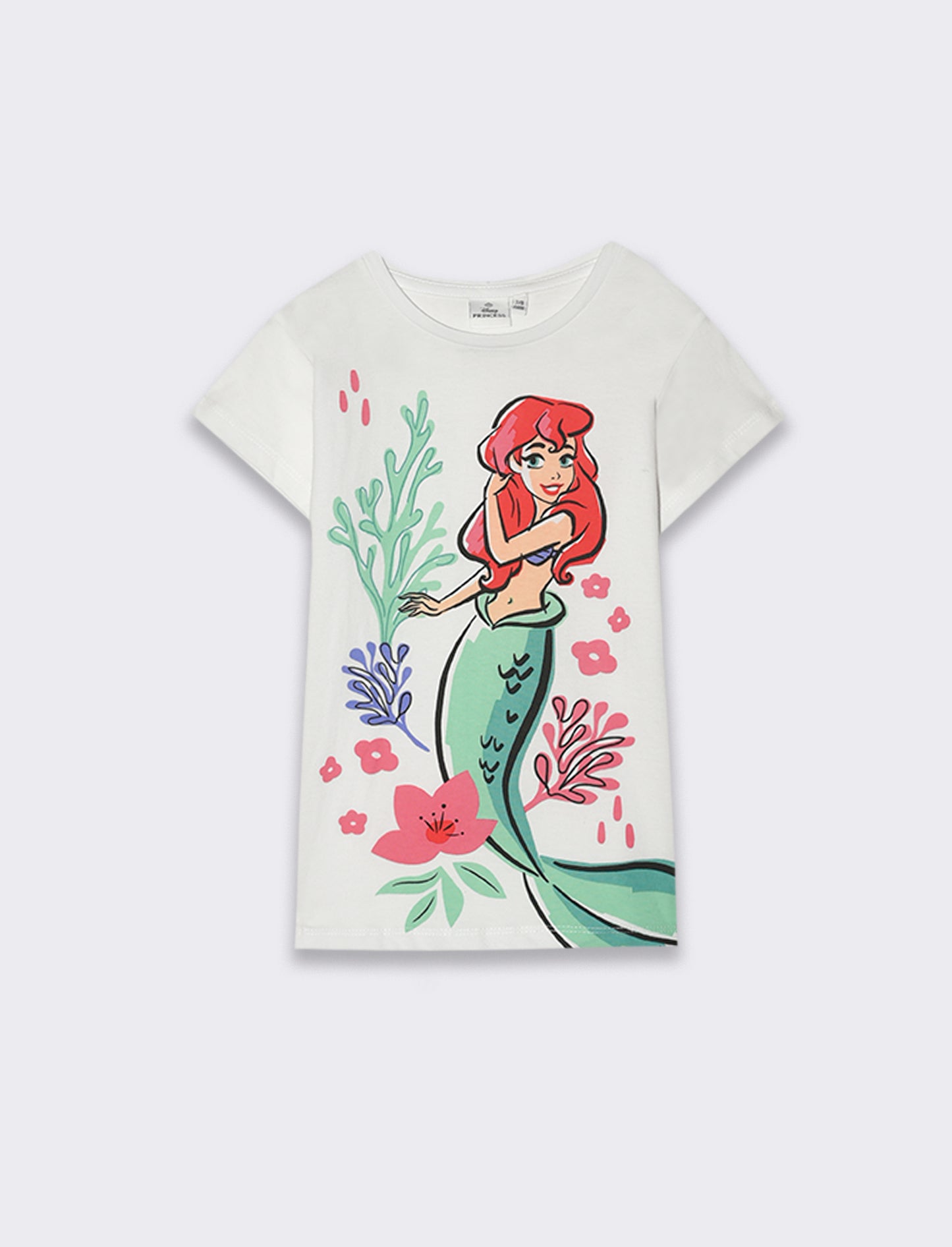 T-shirt Disney Ariel da bambina - Bianco