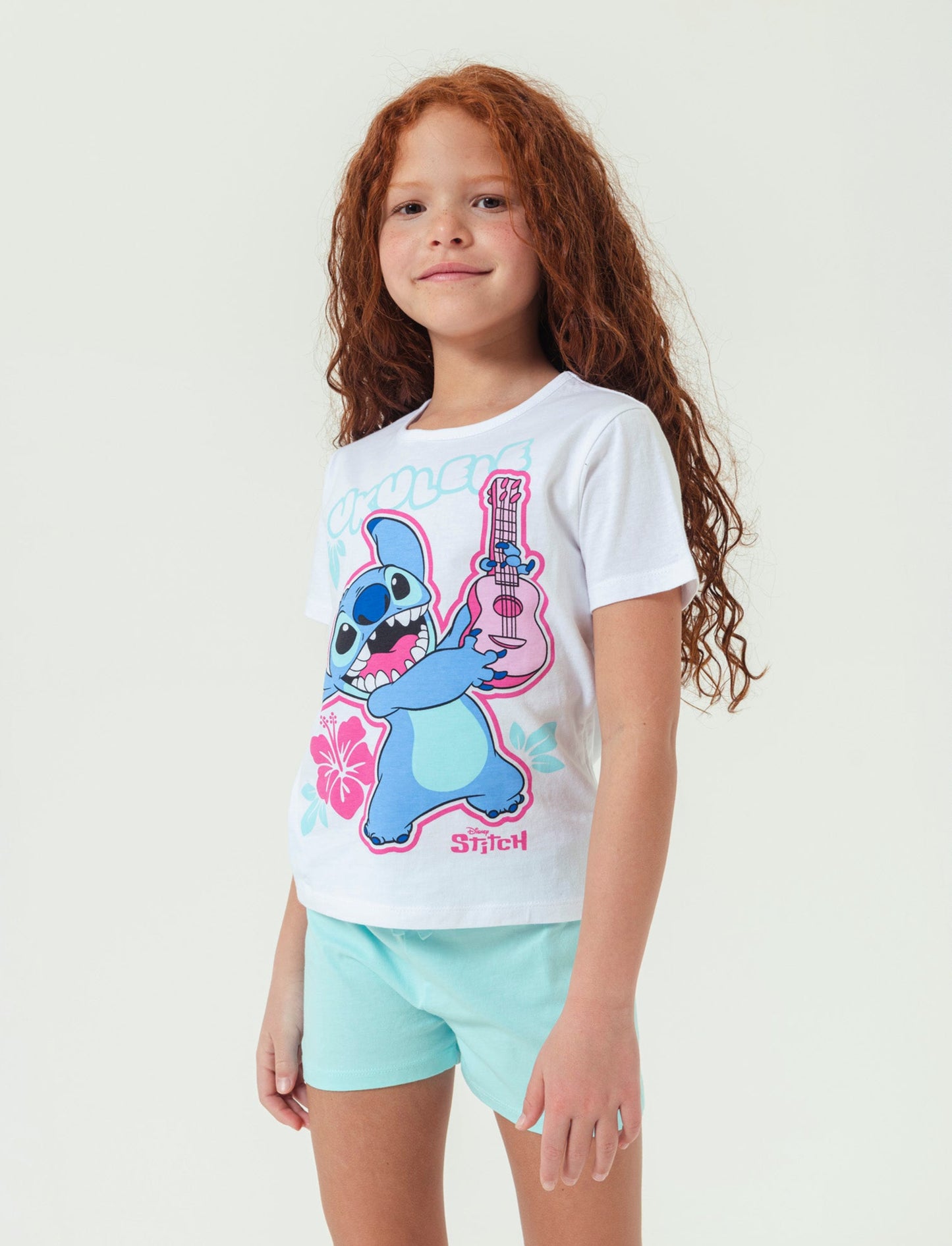 Completo Stitch da bambina - Bianco