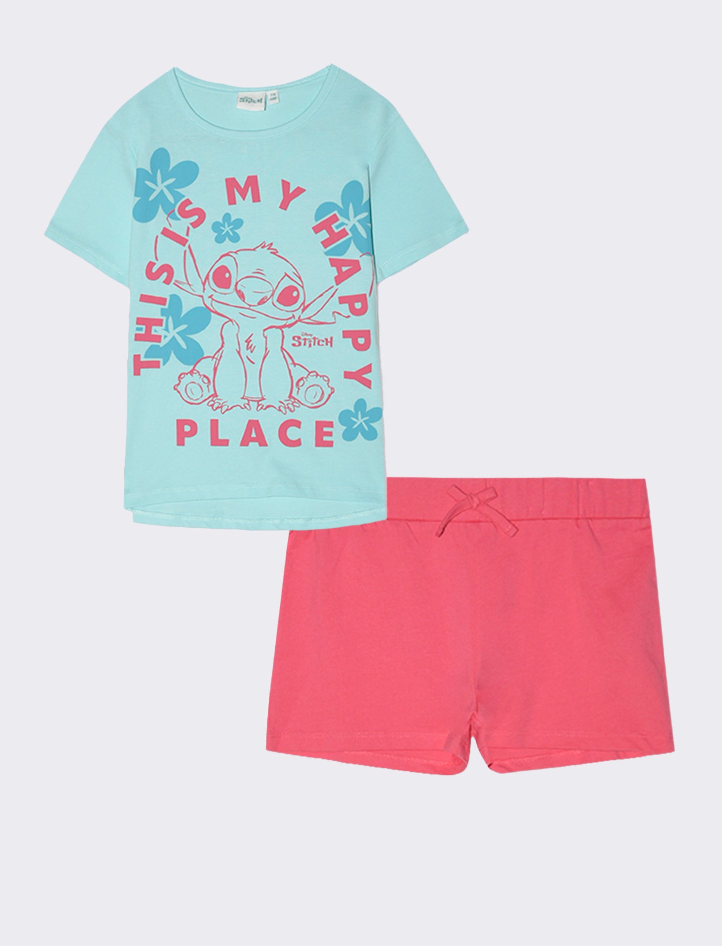 Completo Stitch da bambina - Verde acqua