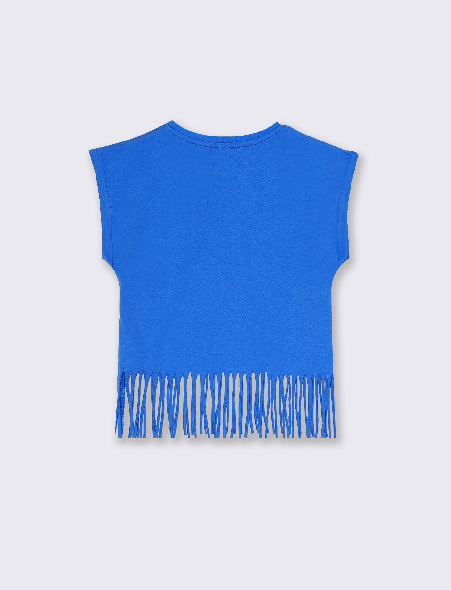 T-shirt con frange Stitch & Angel da bambina - Blu