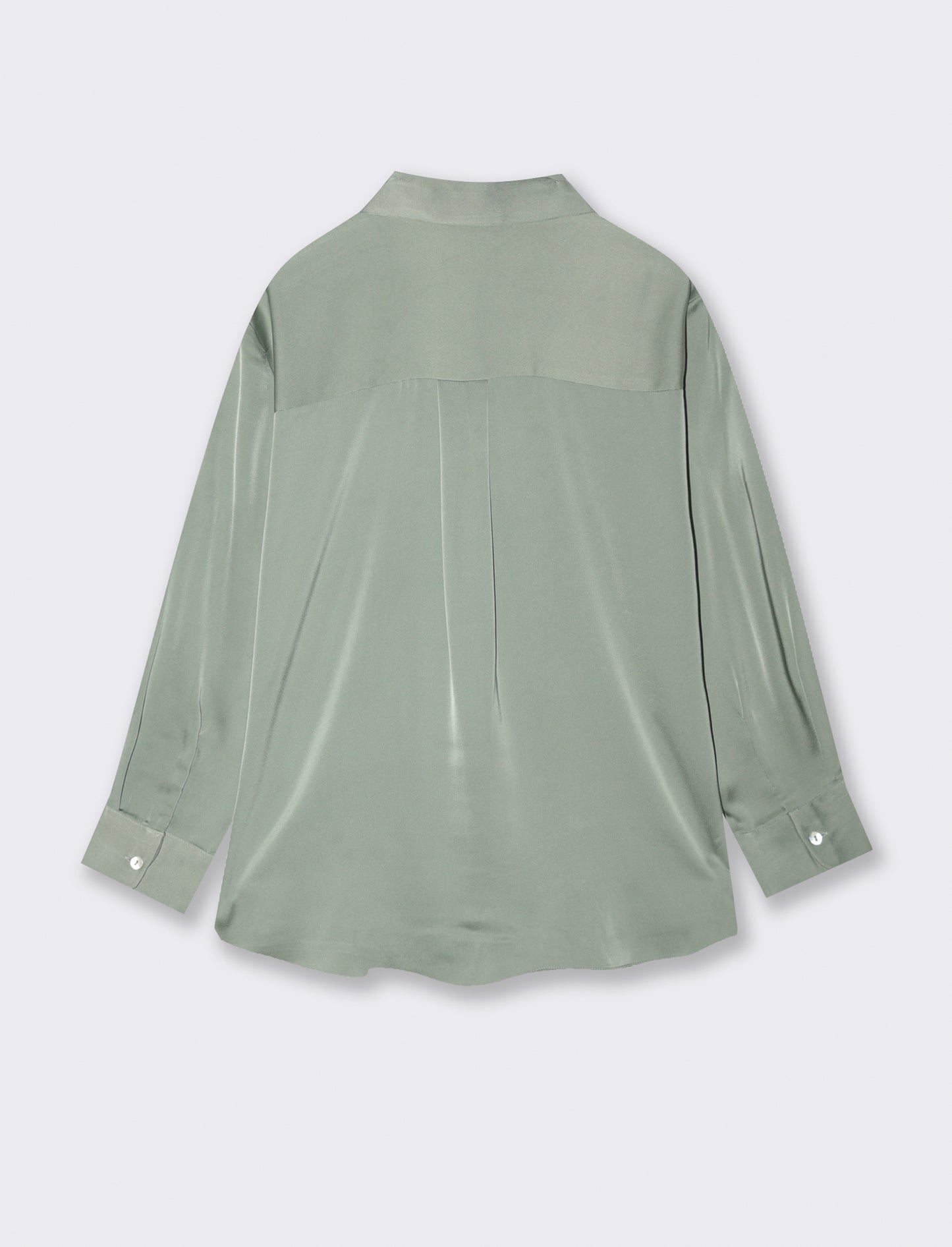 CAMICIA IN SATIN - Verde foresta