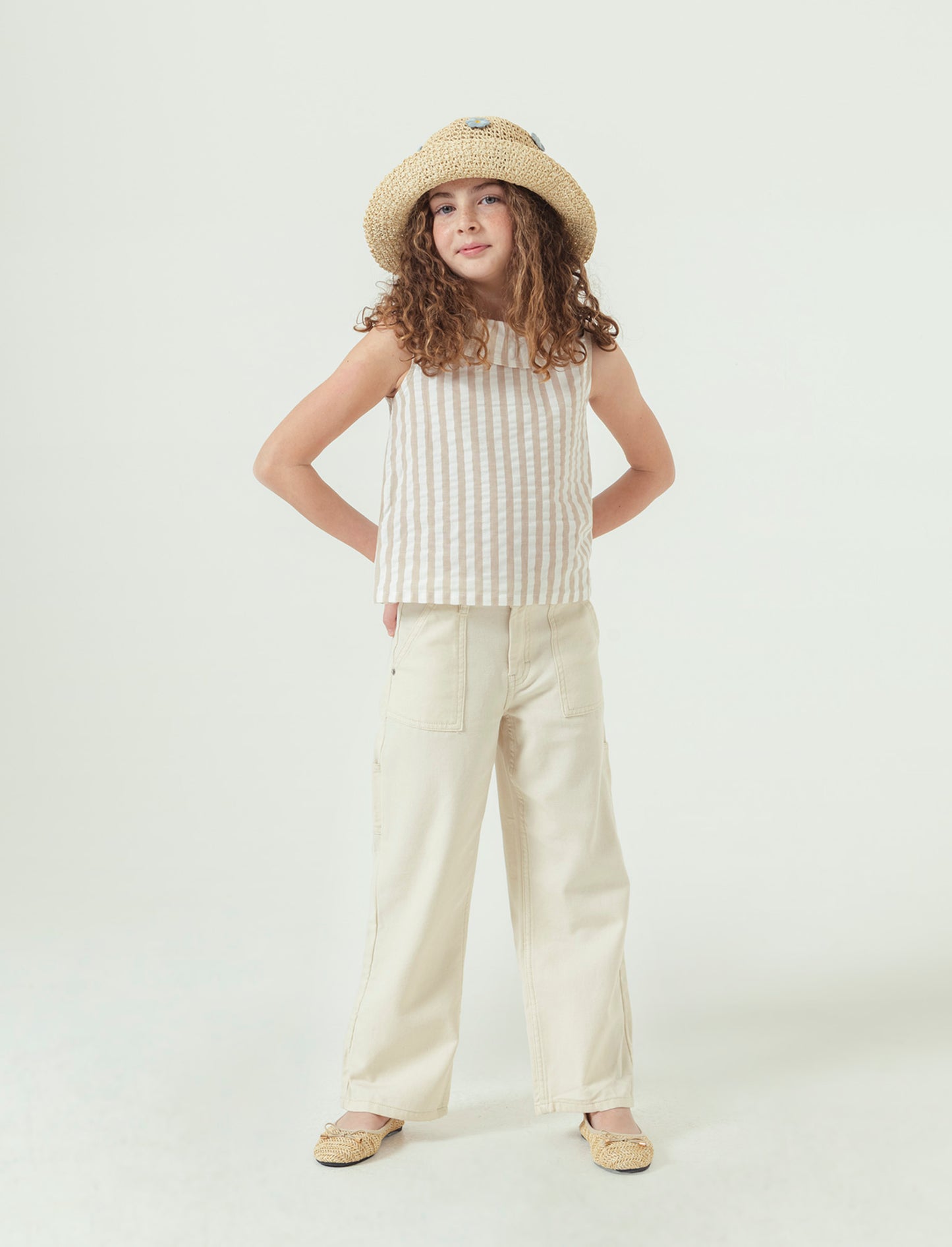 Top in cotone a righe da bambina - Righe