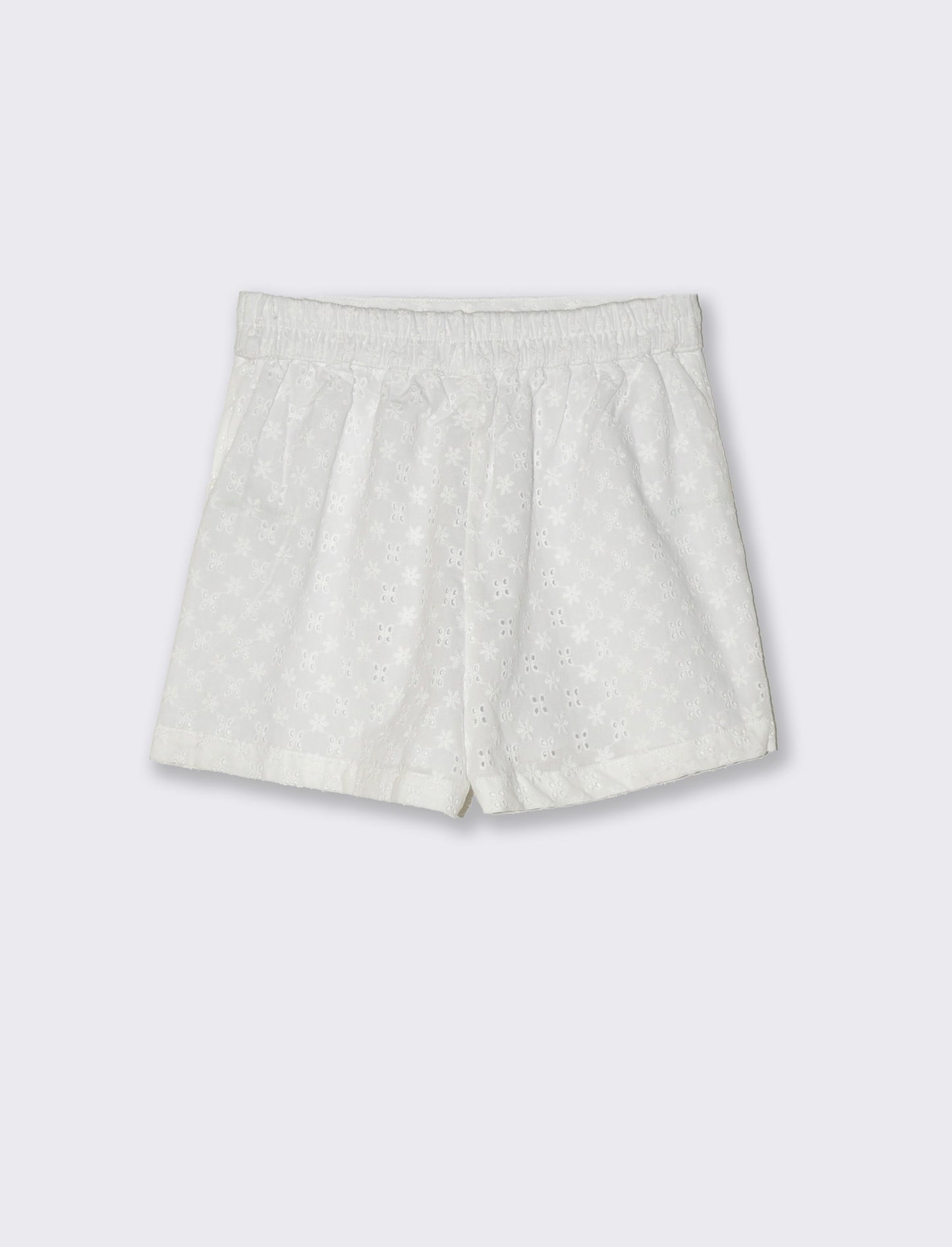 Short in sangallo da bambina - Bianco sporco