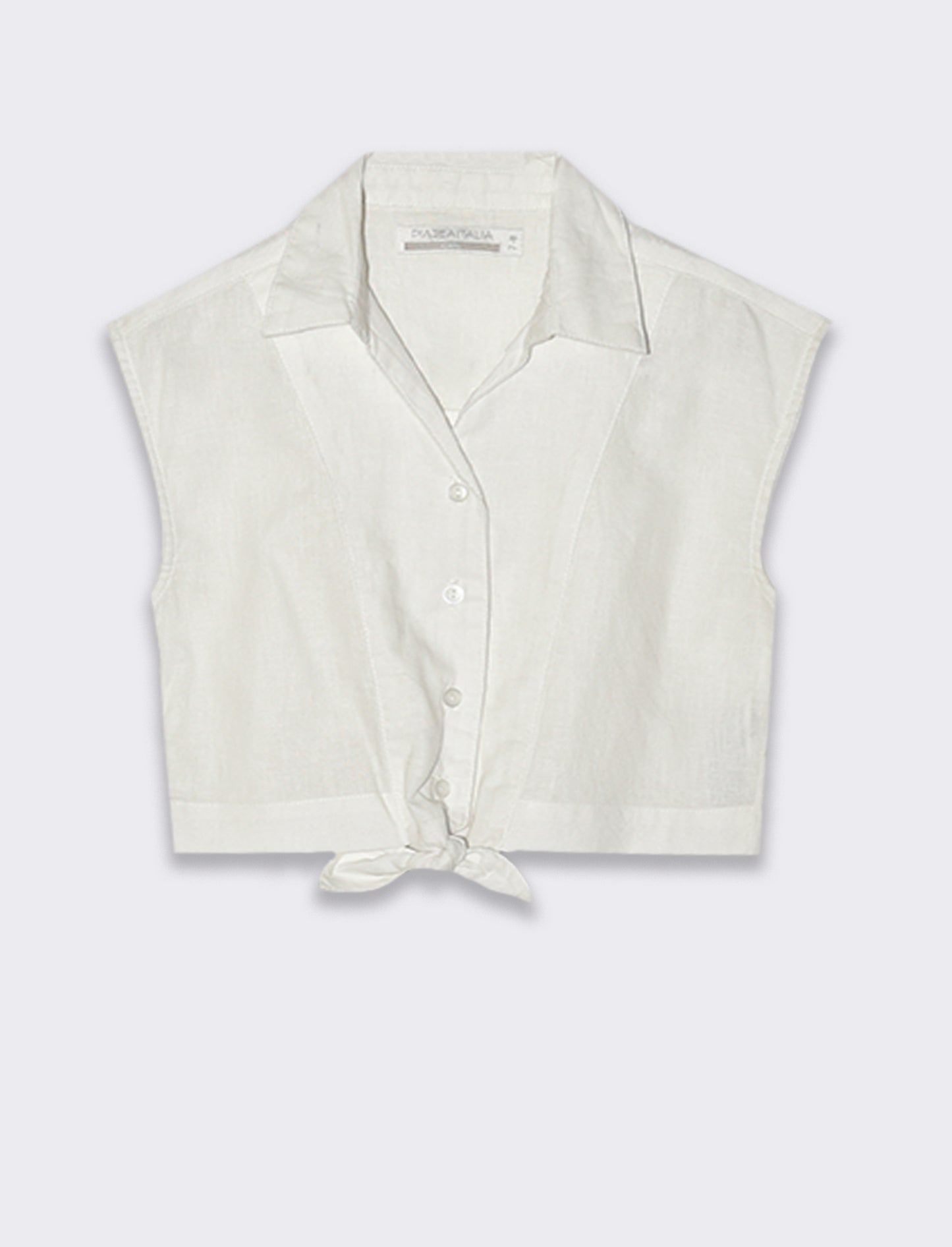 Camicia giromanica con fiocco da bambina - Bianco