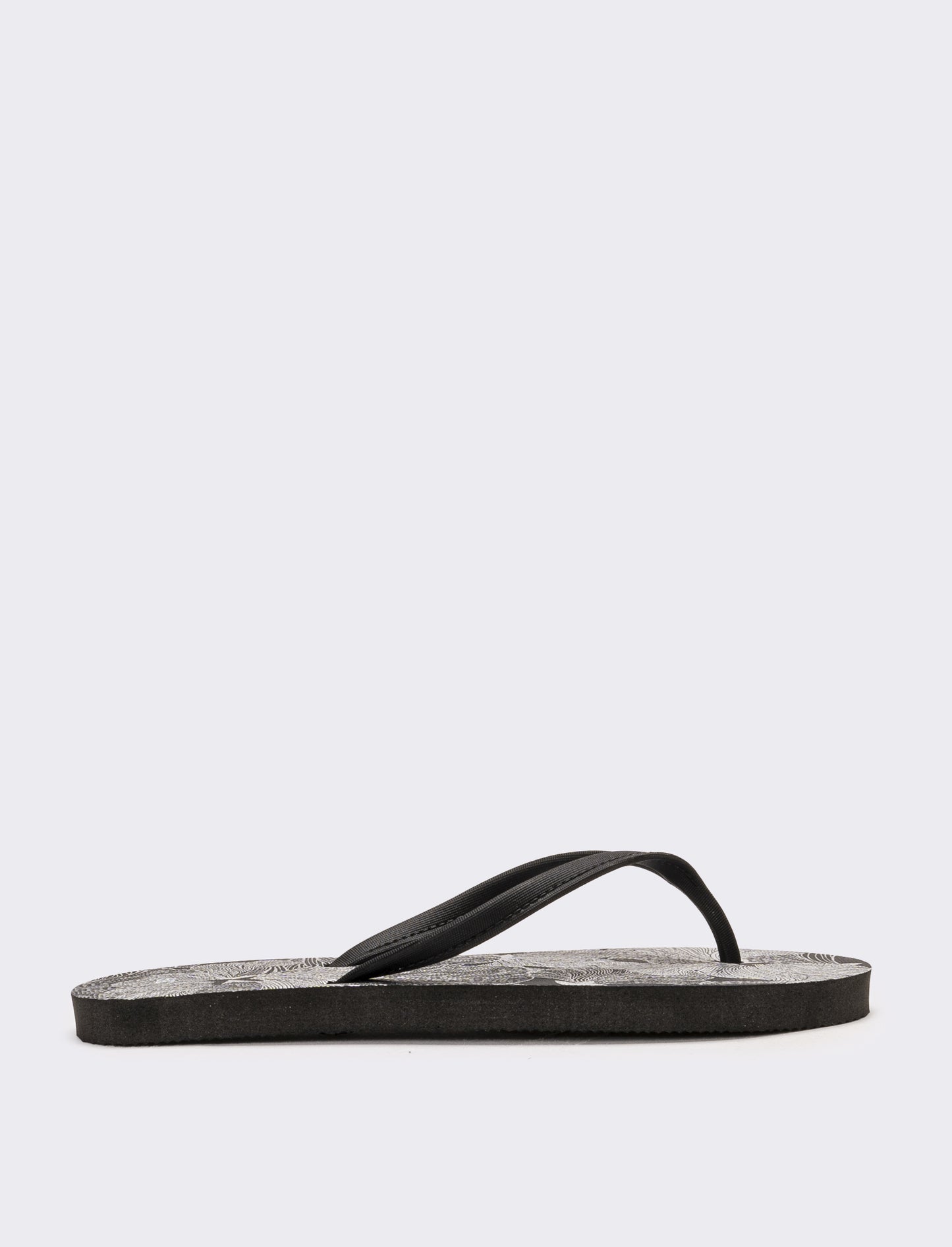 Infradito da donna stampa tropicale - Nero