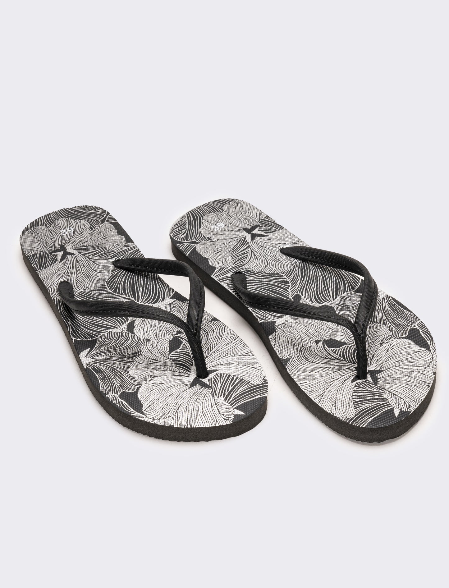 Infradito da donna stampa tropicale - Nero