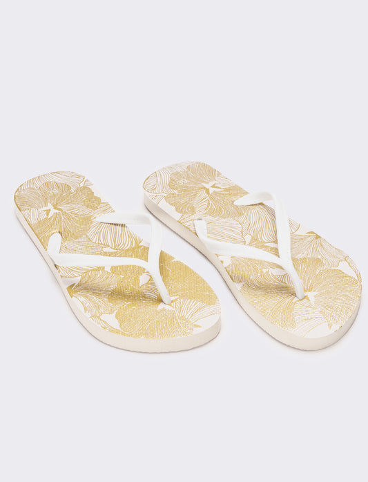 Infradito da donna stampa tropicale - Bianco