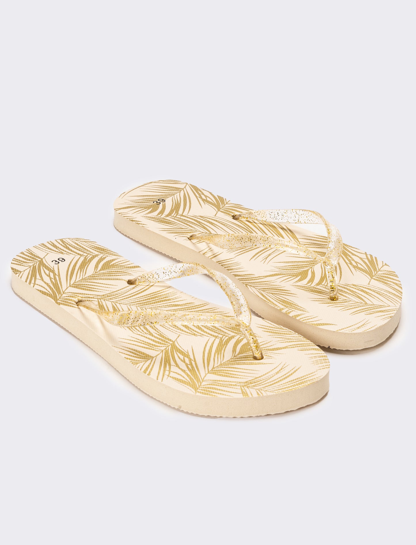 Infradito da donna stampa botanica - Oro