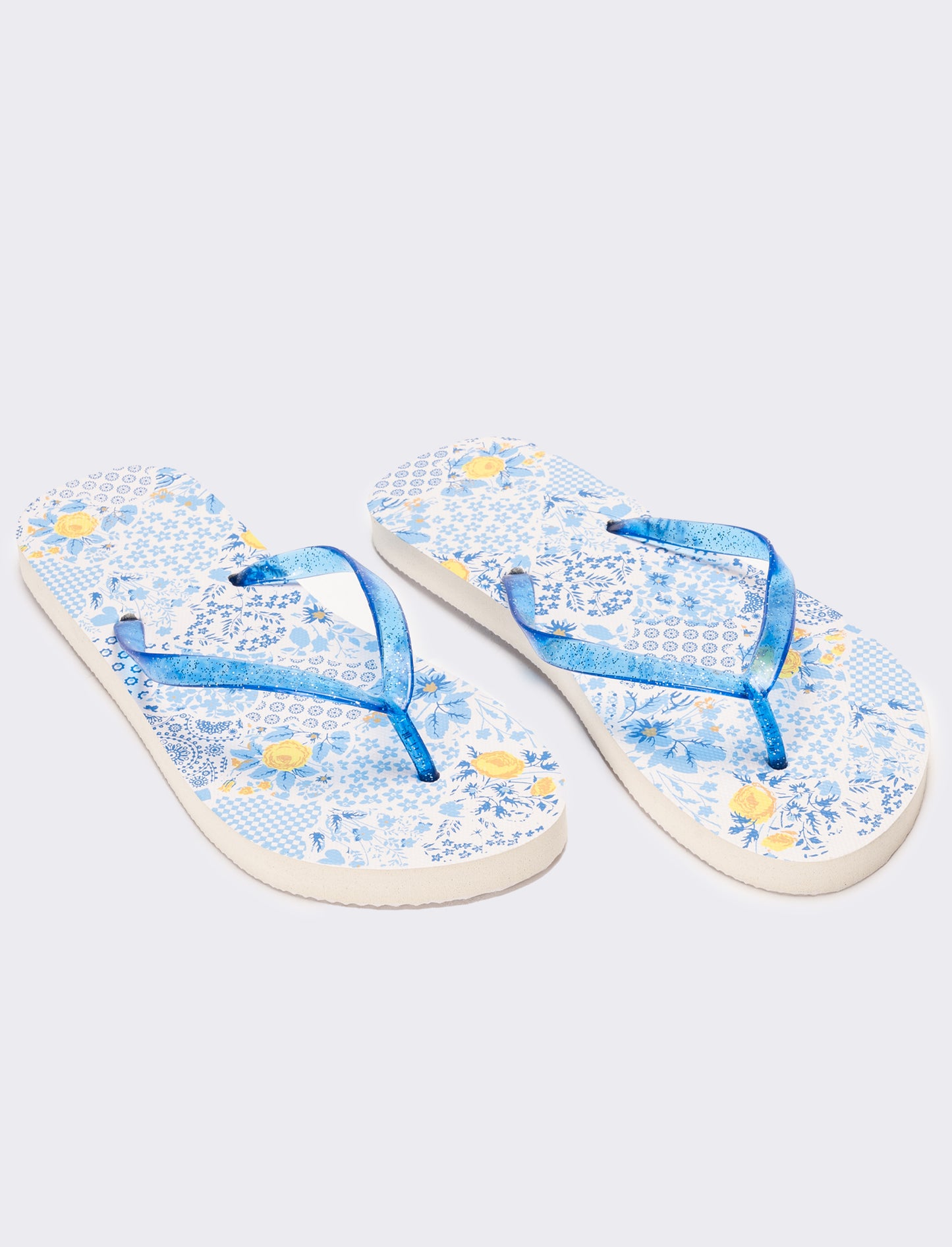 Infradito da donna stampa maioliche - Blu