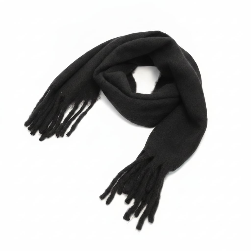 Basic scarf with fringes - Black