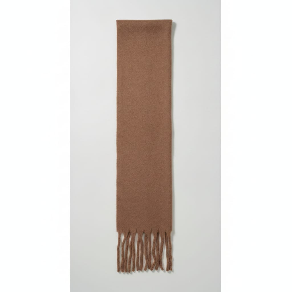Basic scarf with fringes - BROWN