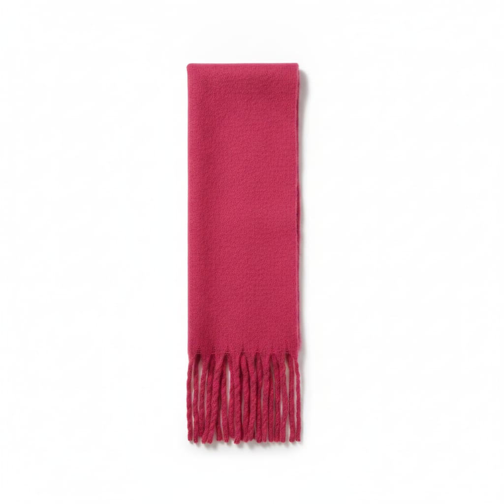 Sciarpa basic con frange - Fuxia