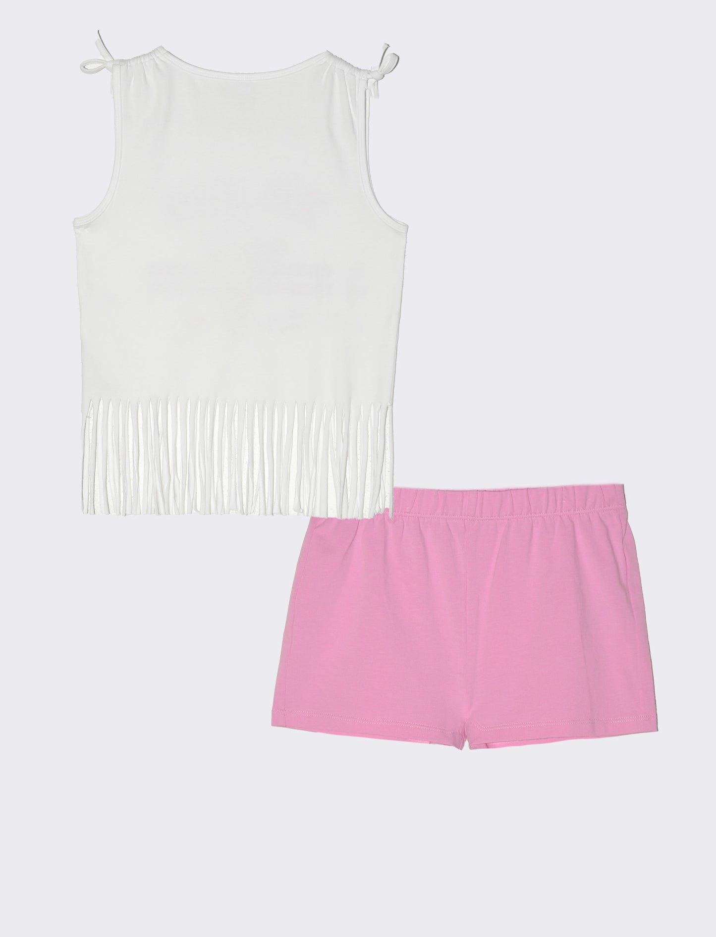 Set due pezzi composto da short e top da bambina - Bianco