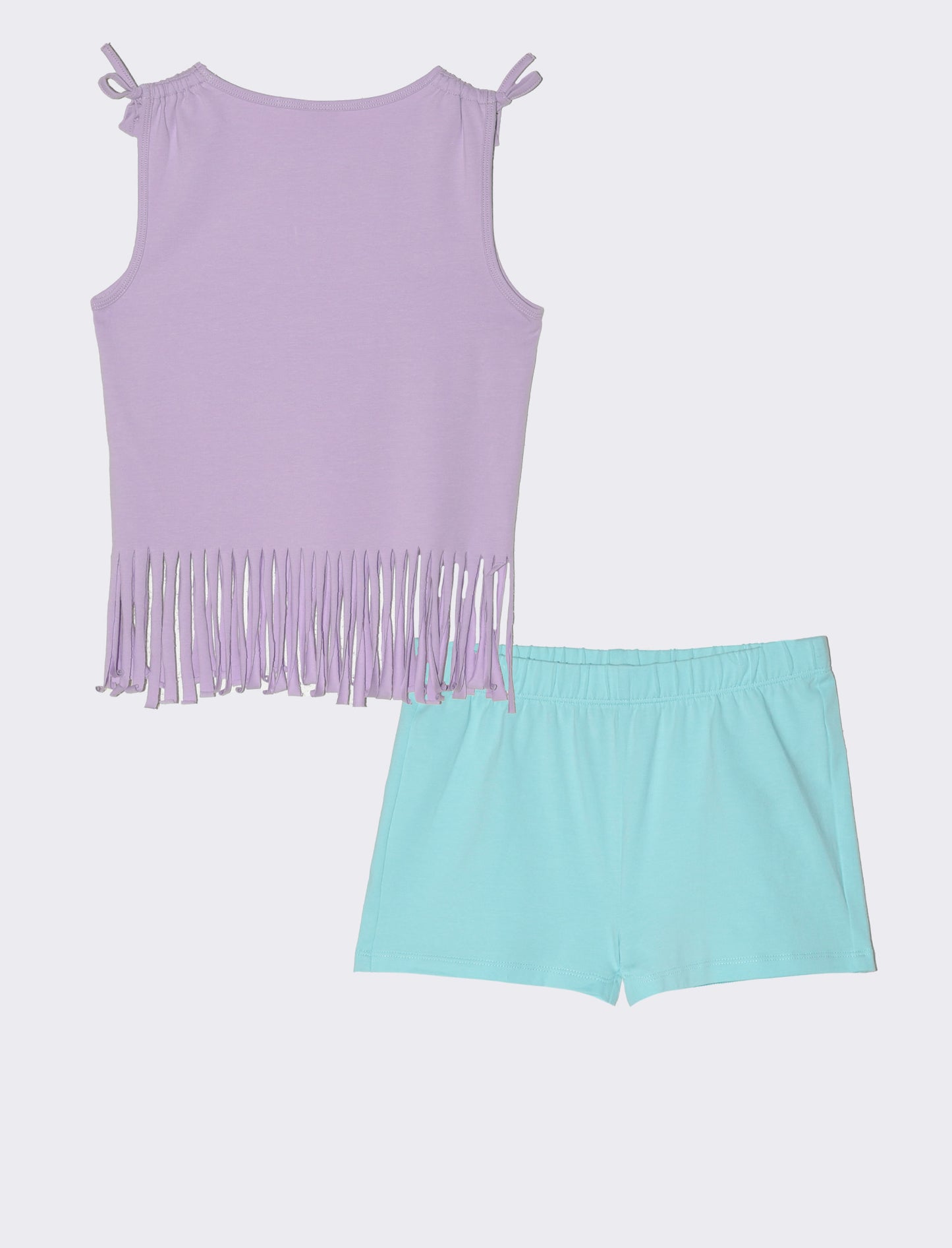 Set due pezzi composto da short e top da bambina - Lilla