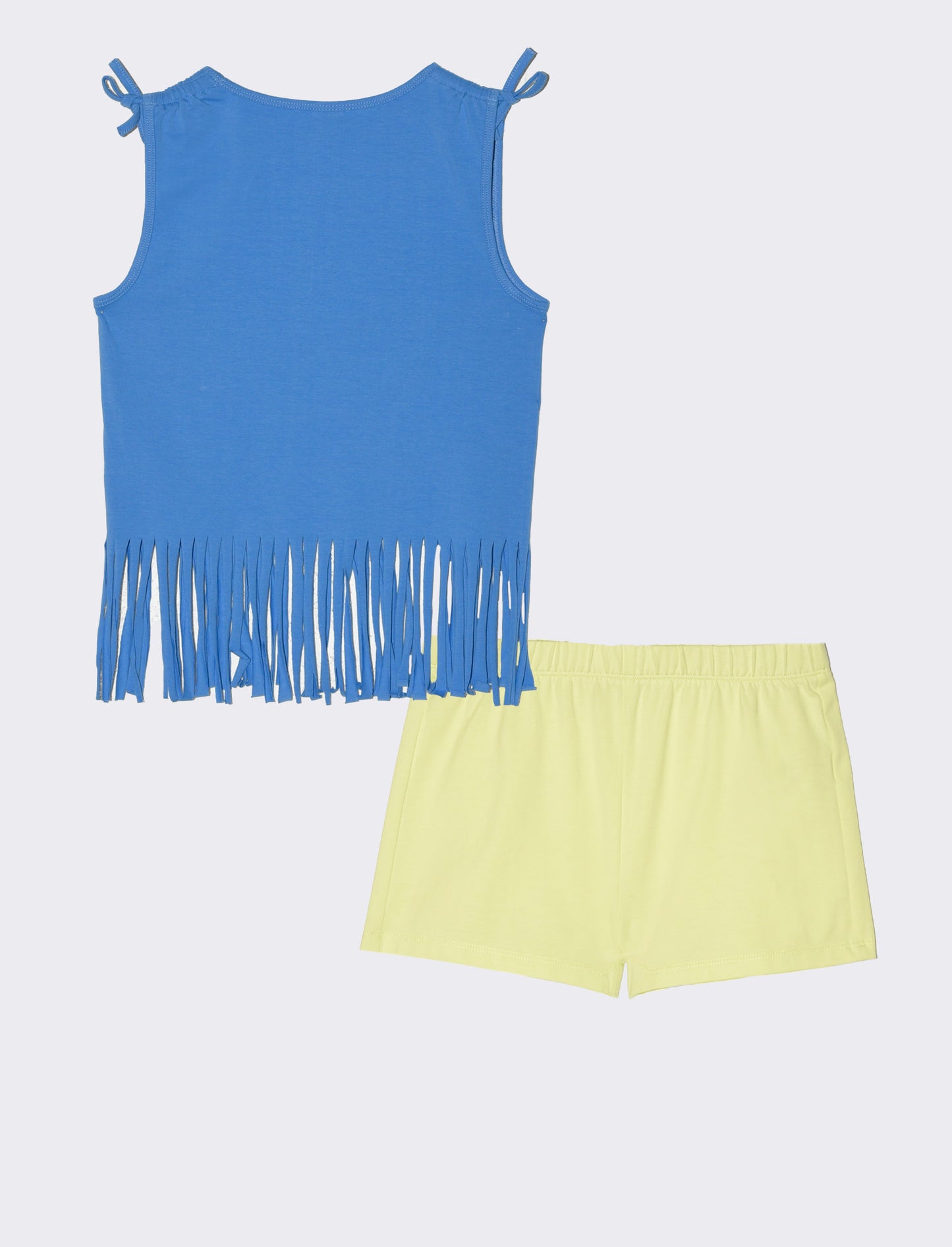 Set due pezzi composto da short e top da bambina - Blu cobalto