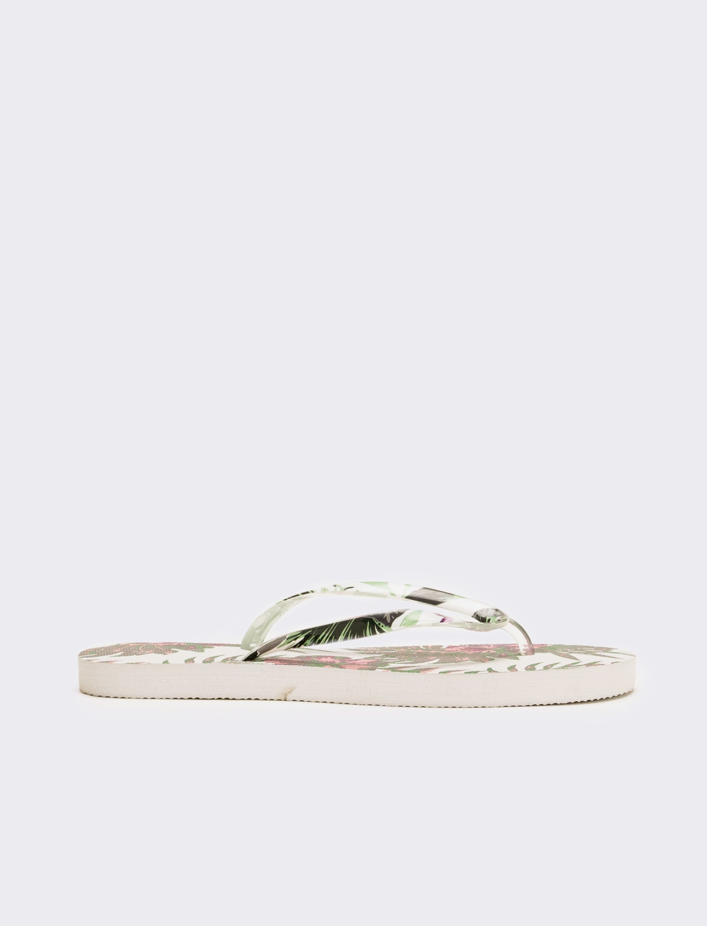 Infradito stampa tropicale da donna - Bianco