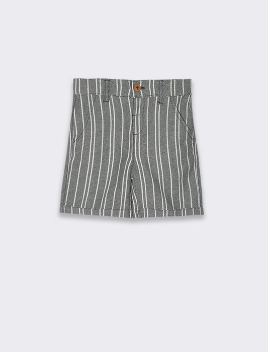 Classic Cuffed Bermuda Shorts for Baby Boy - Pattern