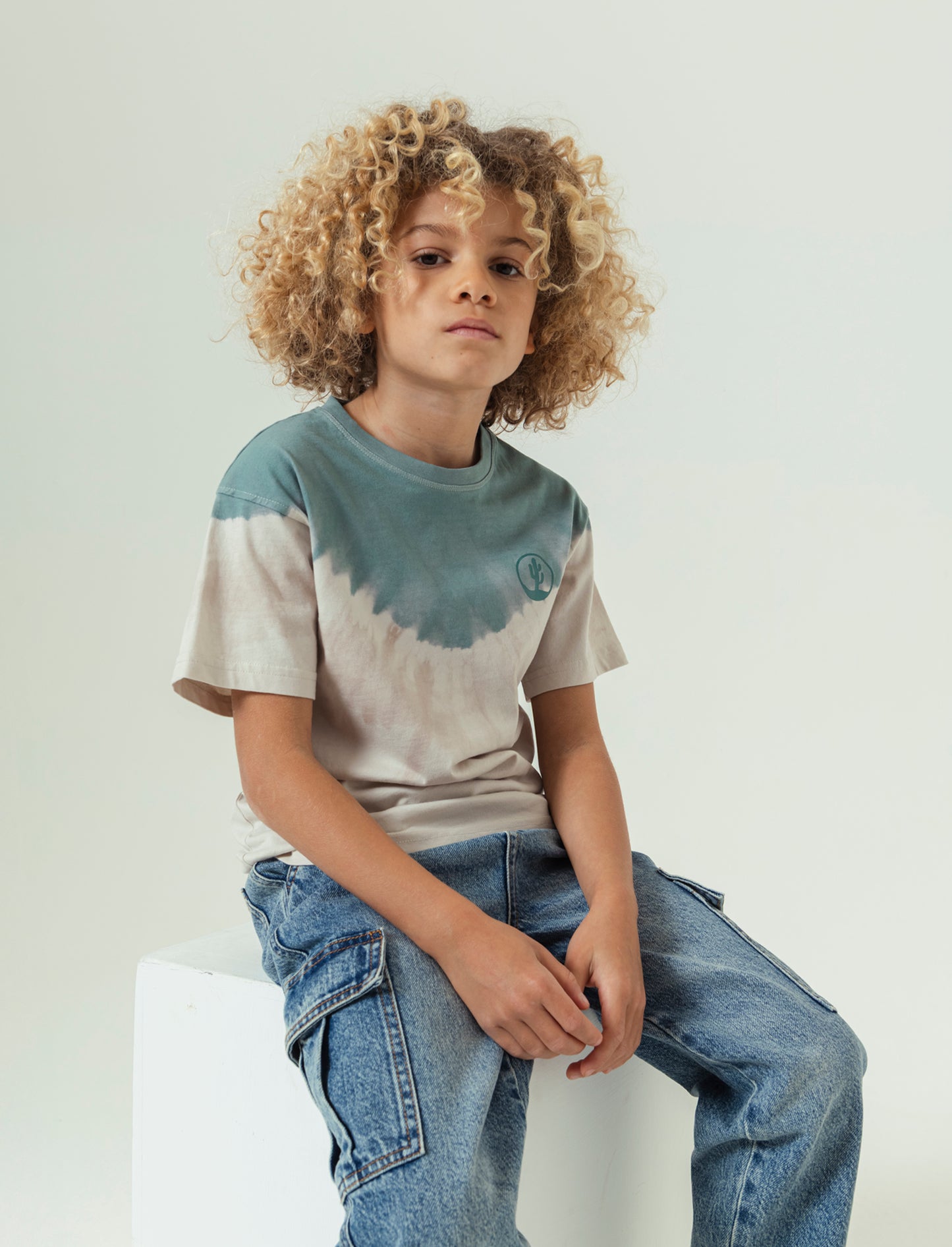 T-shirt over size da bambino - Beige