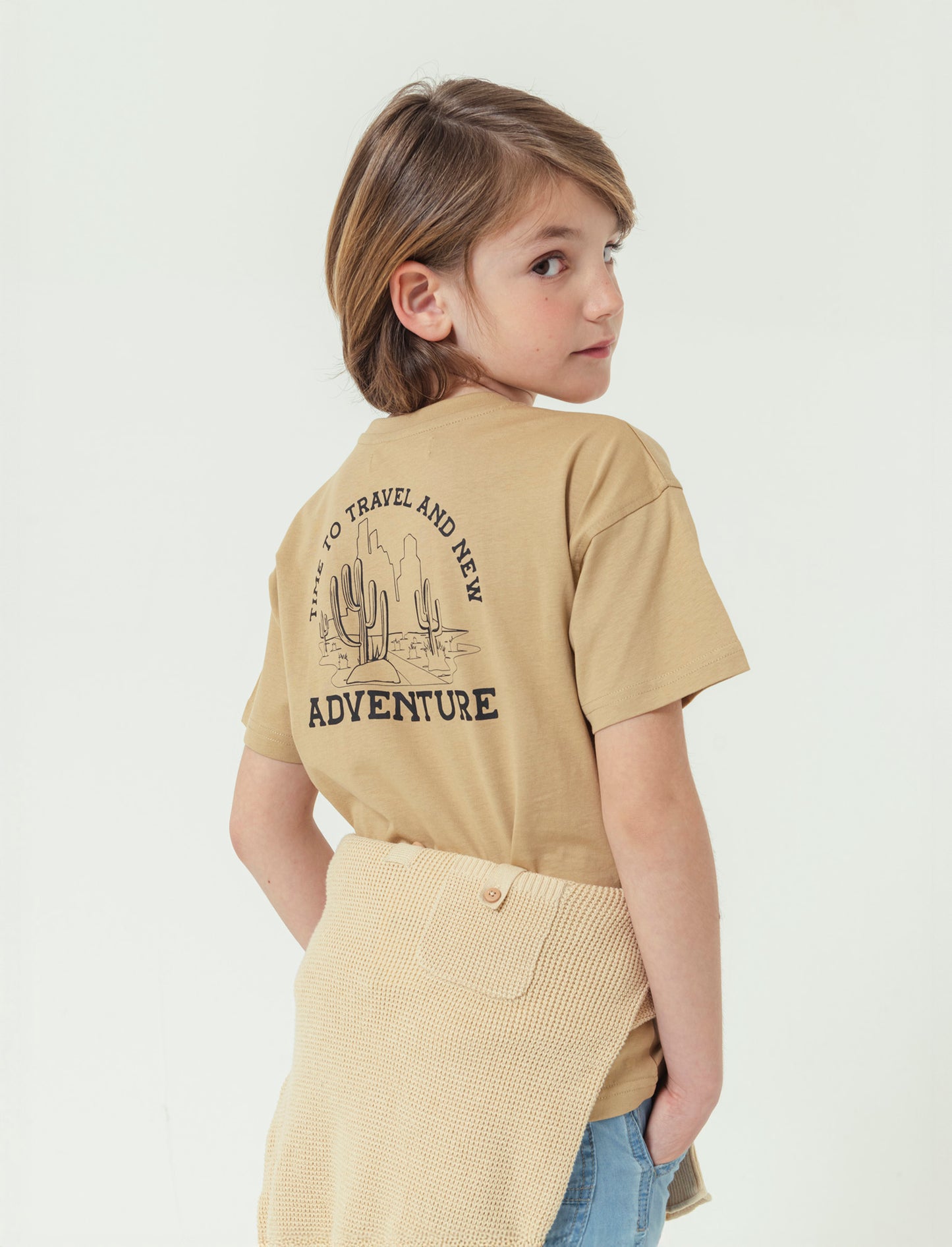 T-shirt stampata da bambino - Beige