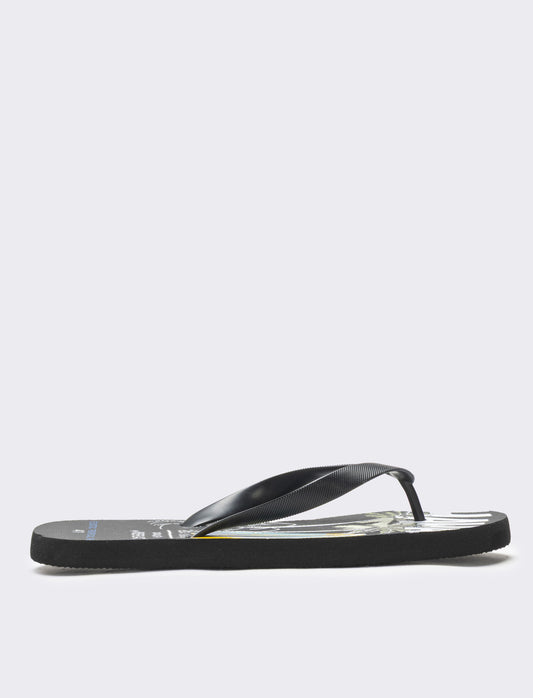 Infradito stampa Surf Beach da uomo - Nero