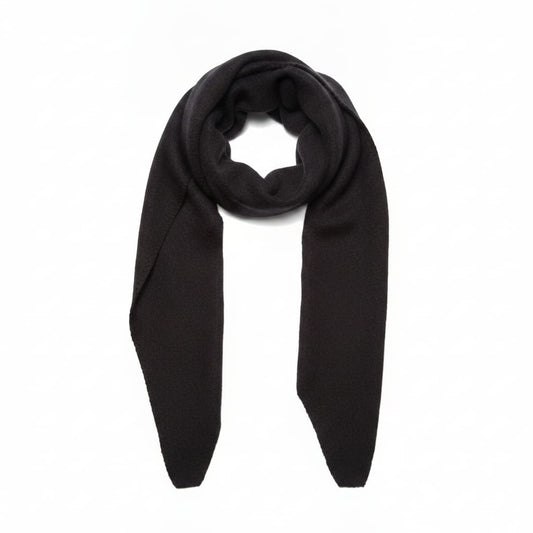 Triangolo sciarpa grande con bordini - Nero