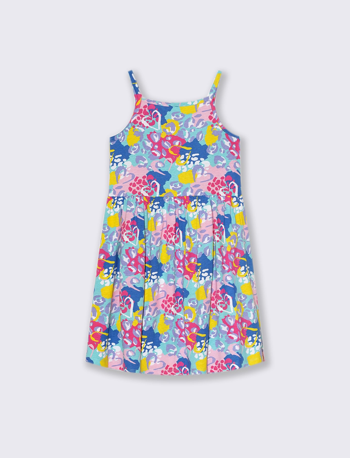 Abito stampa fluo da bambina - Azzurro
