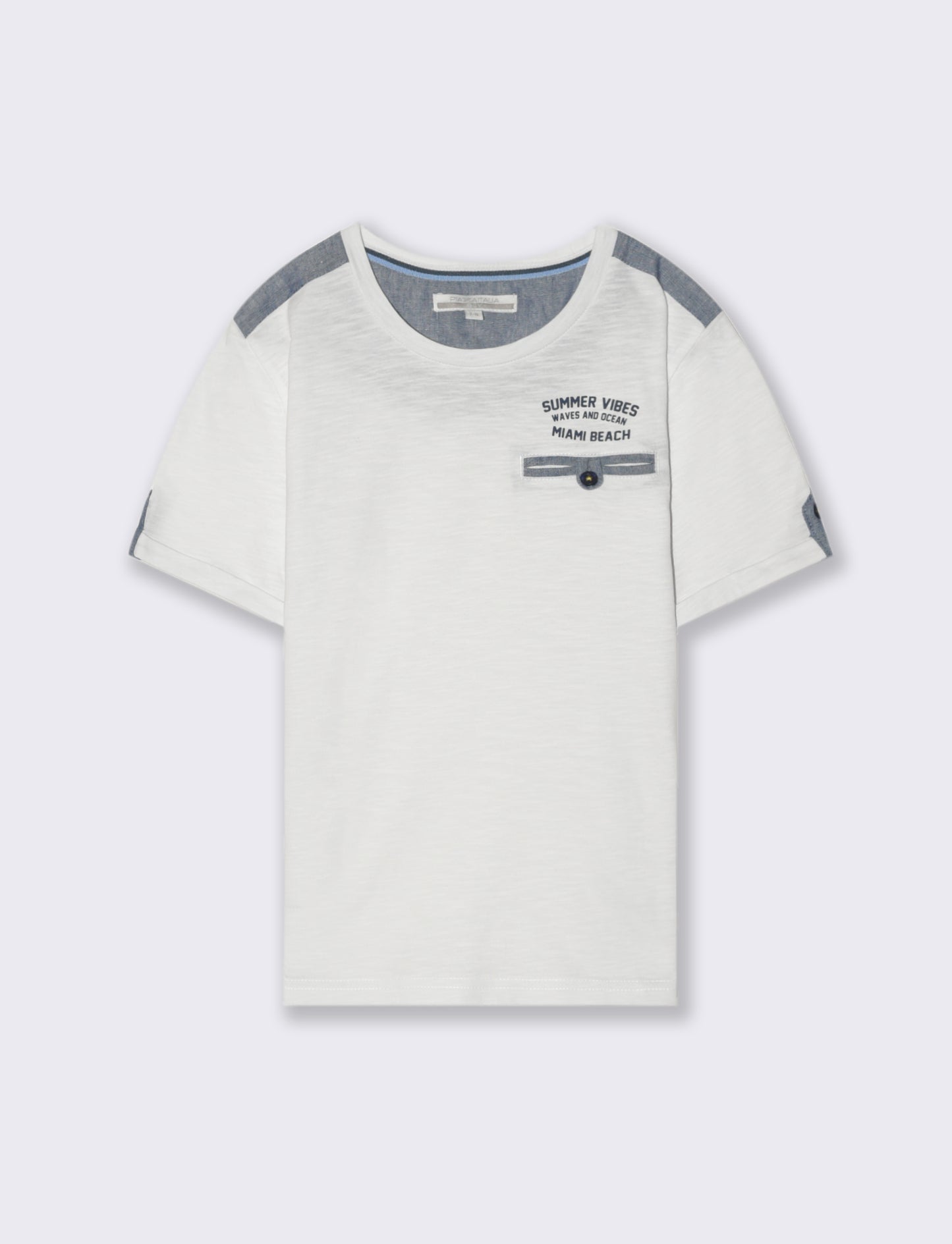 T-shirt jersey fiammato da bambino - Bianco