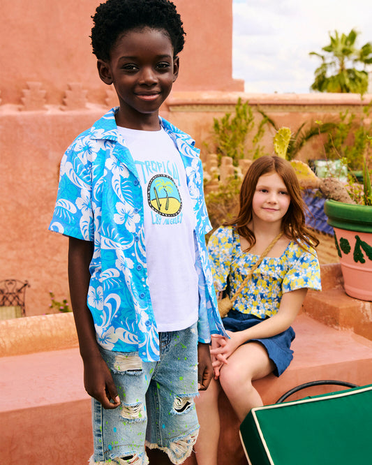 T-shirt tropicale da bambino - Bianco