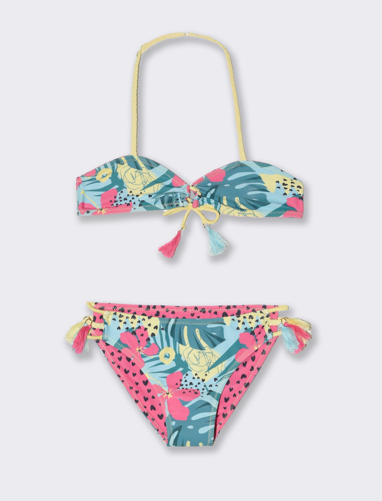 Costume double face da bambina - Verde acqua