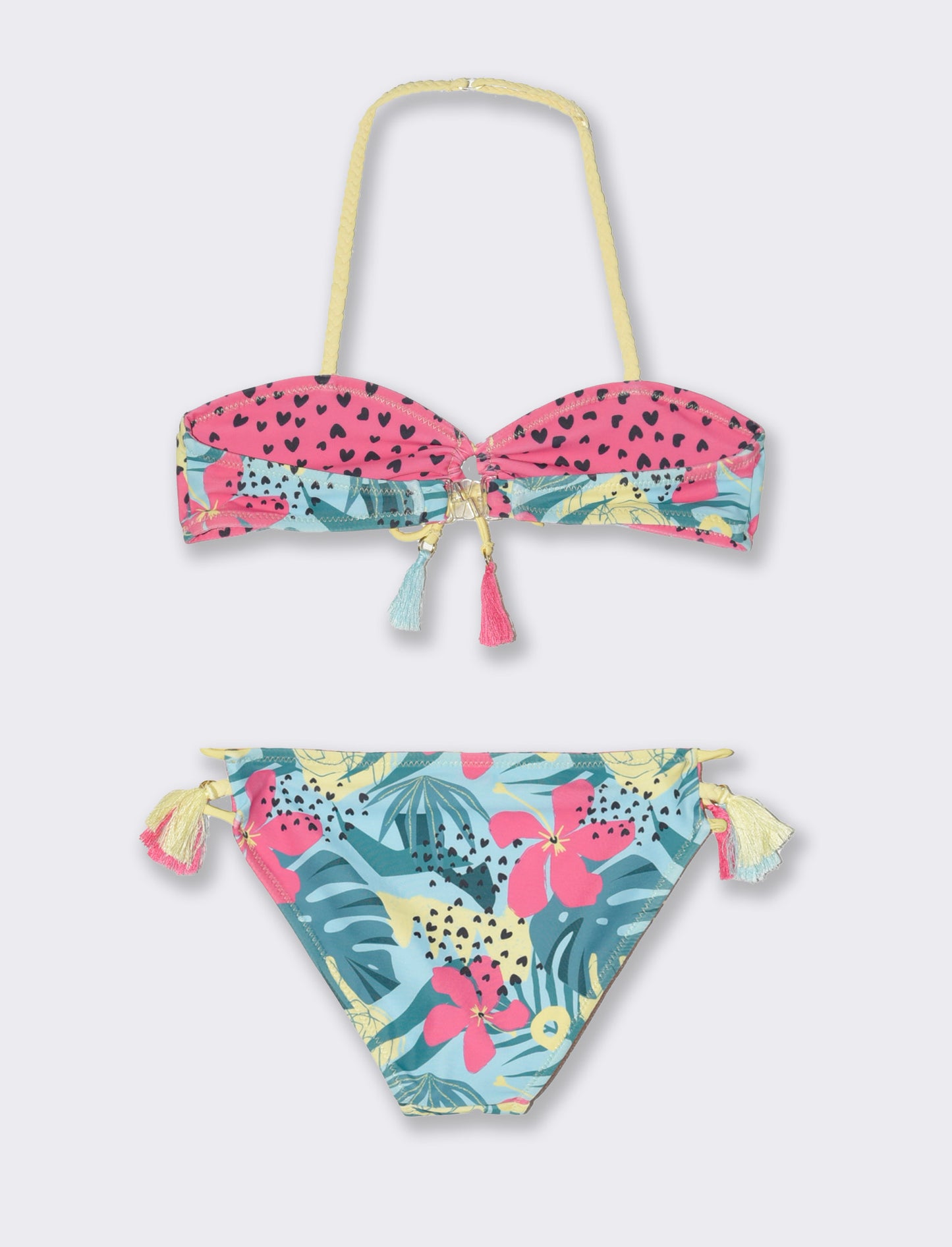 Costume double face da bambina - Verde acqua