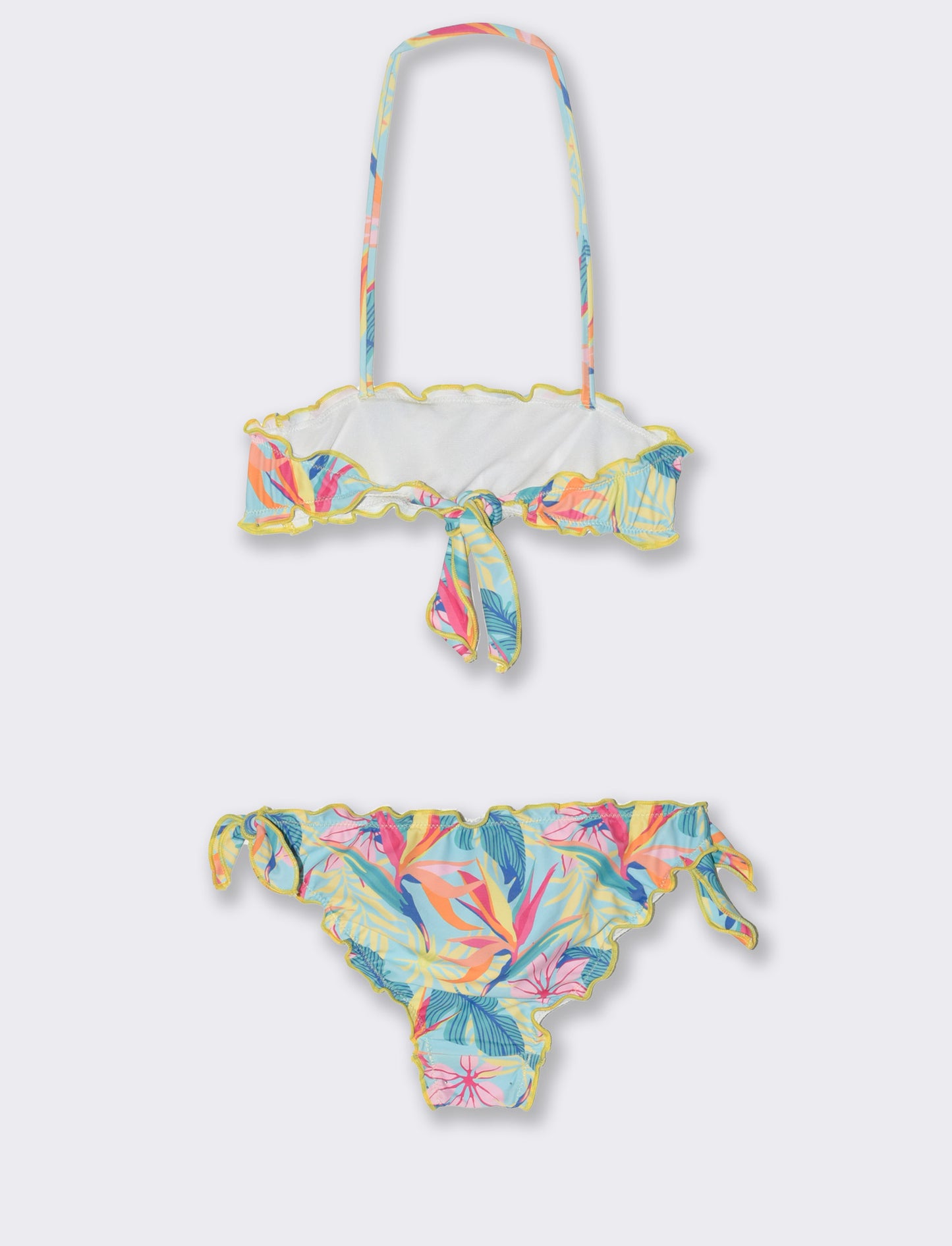 Costume arricciato da bambina - Verde acqua
