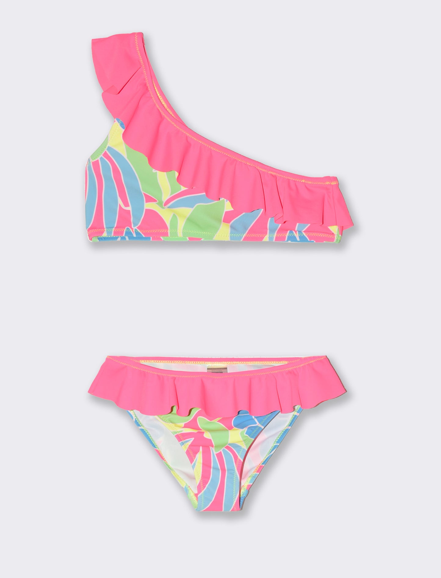 Costume rouches da bambina - Fuxia