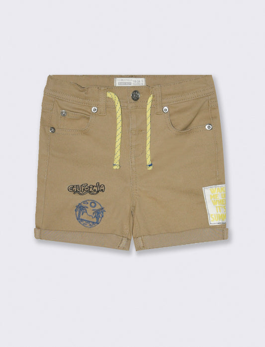 Bermuda con ricami da neonato - Beige