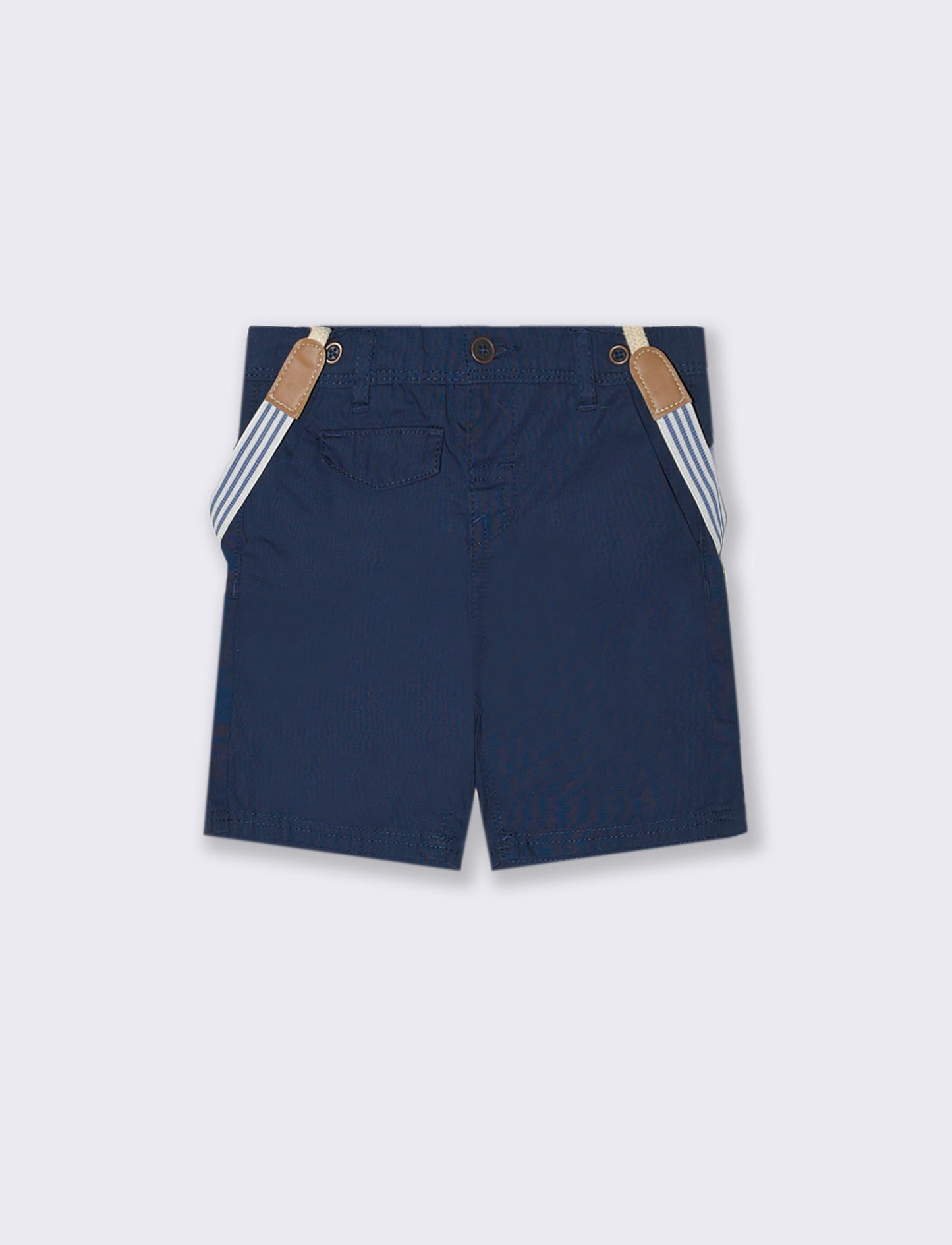 Bermuda con bretelle da neonato - Blu