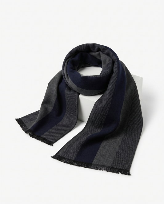 Sciarpa uomo righe verticali larghe - Blu