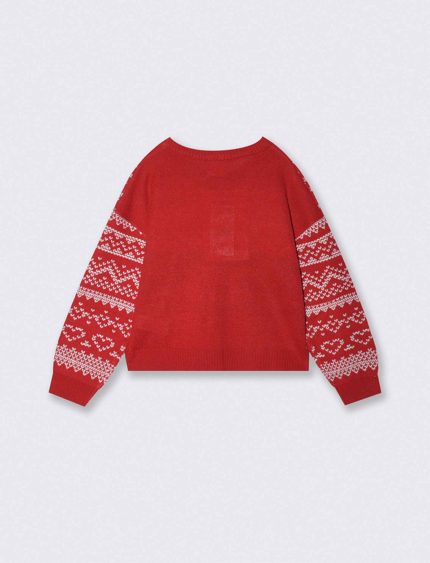 Christmas Sweater with Dachshund Jacquard - Red