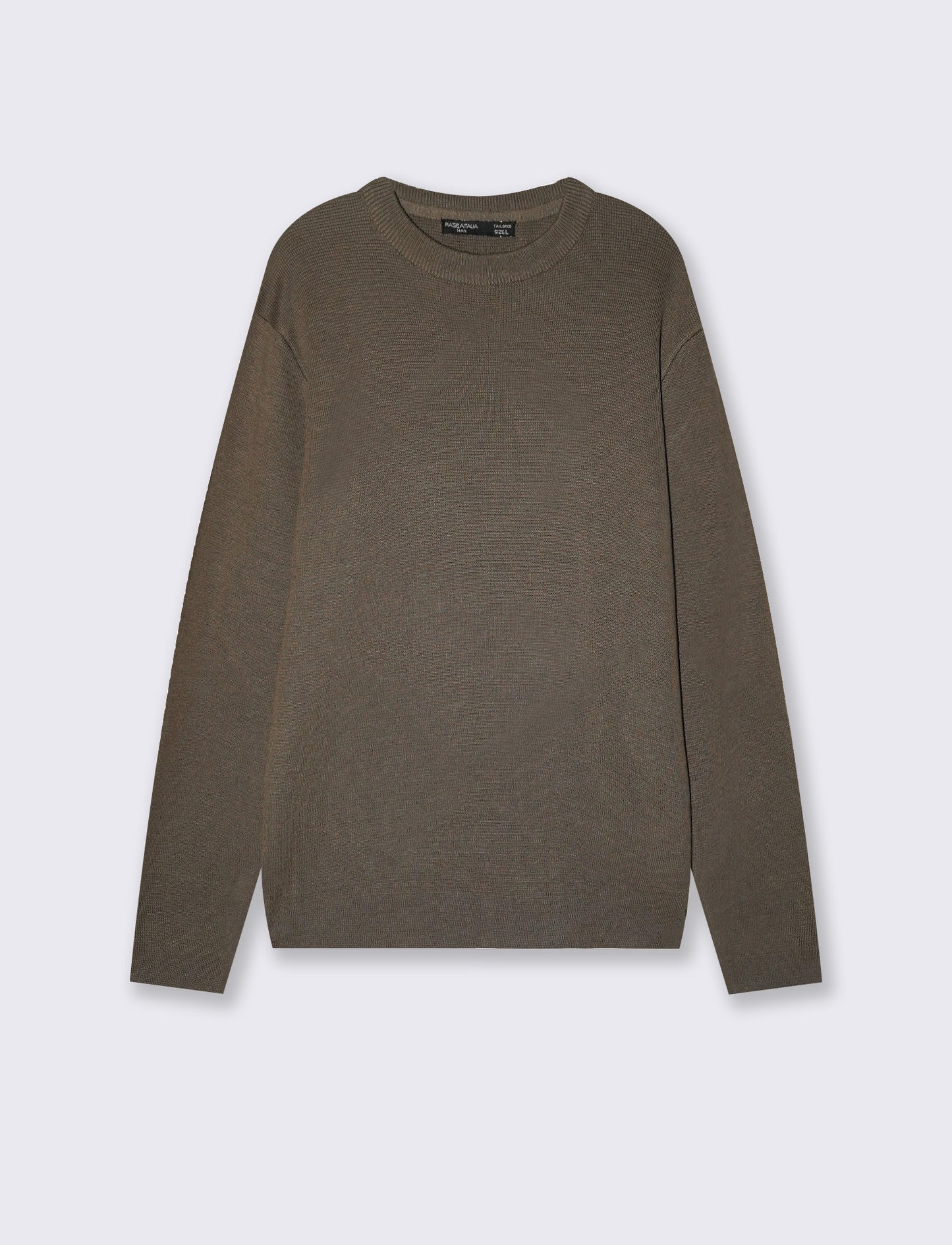 Jacquard crew neck sweater in cotton blend - Grey