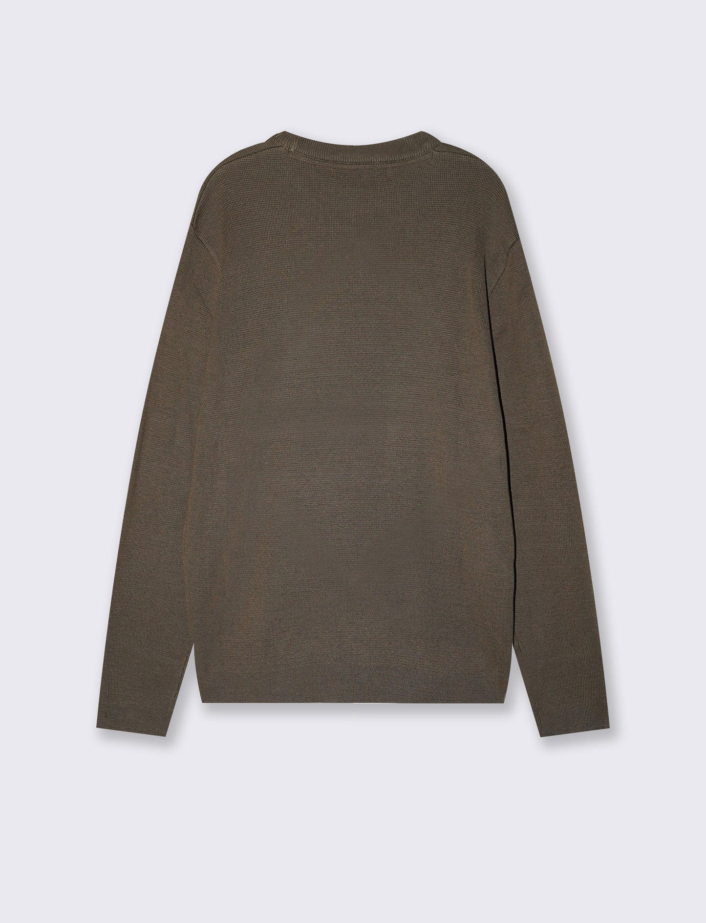Jacquard crew neck sweater in cotton blend - Grey