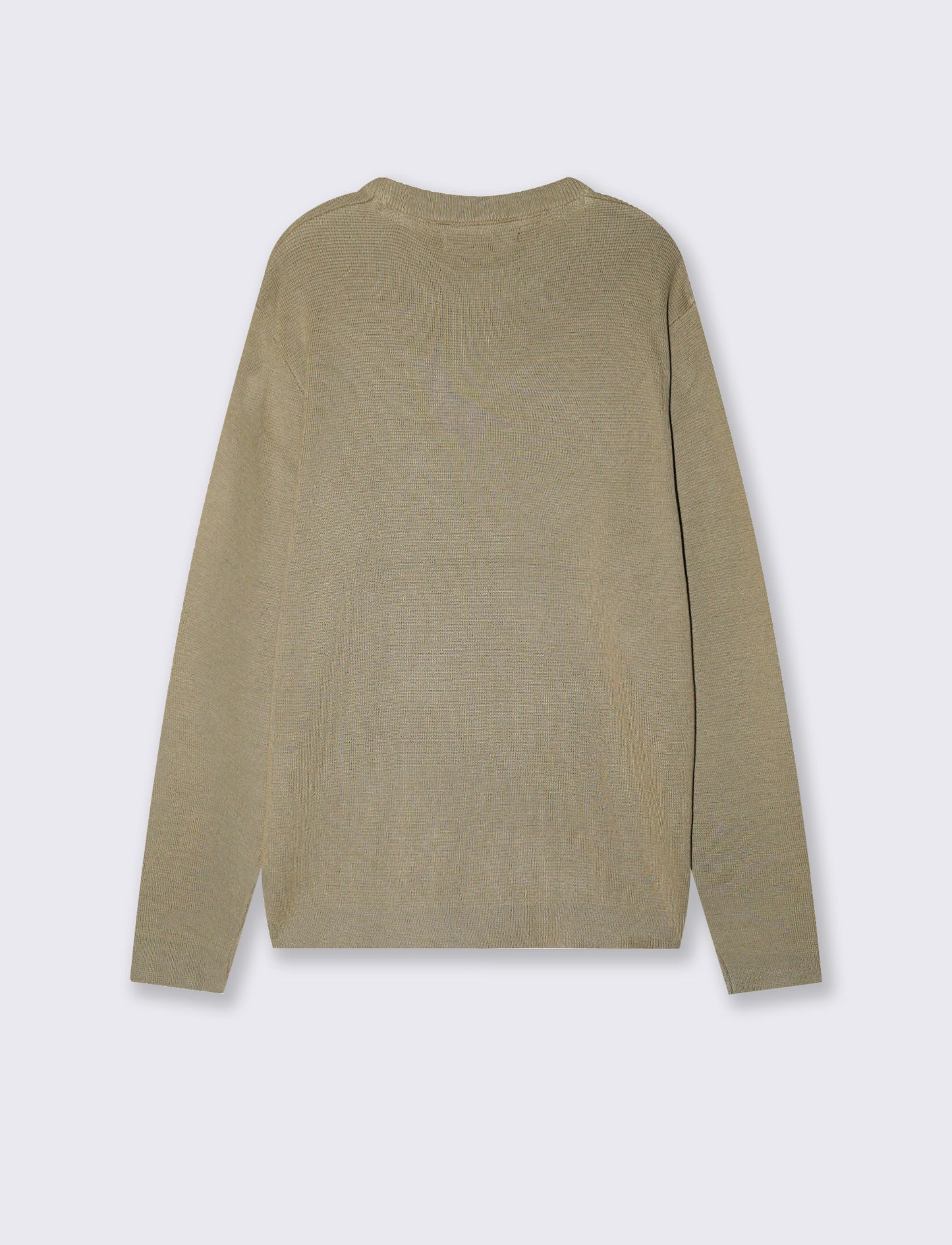 Jacquard crew neck sweater in cotton blend - Beige