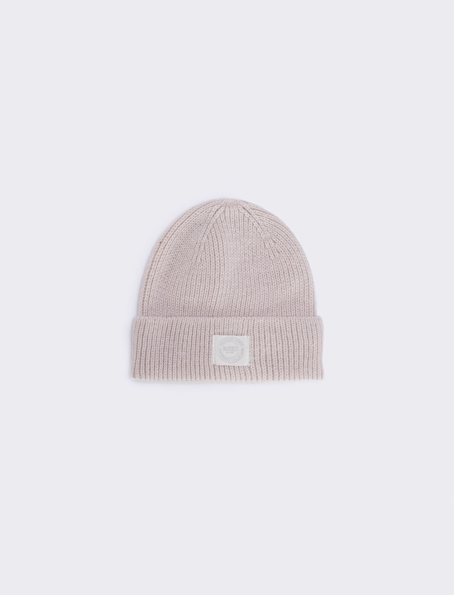 Cappello in maglia con risvolto - Bianco sporco