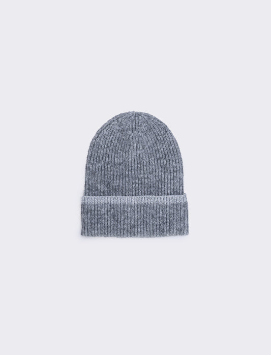 Cappello in maglia con bordino lurex - Grigio