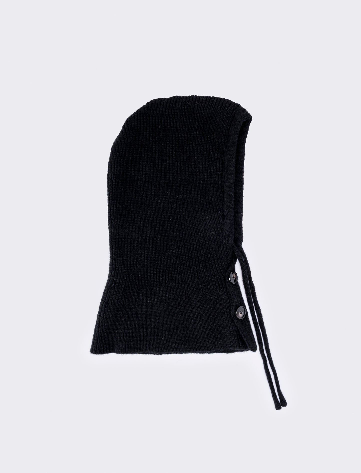 Balaclava in maglia con bottoni - Nero