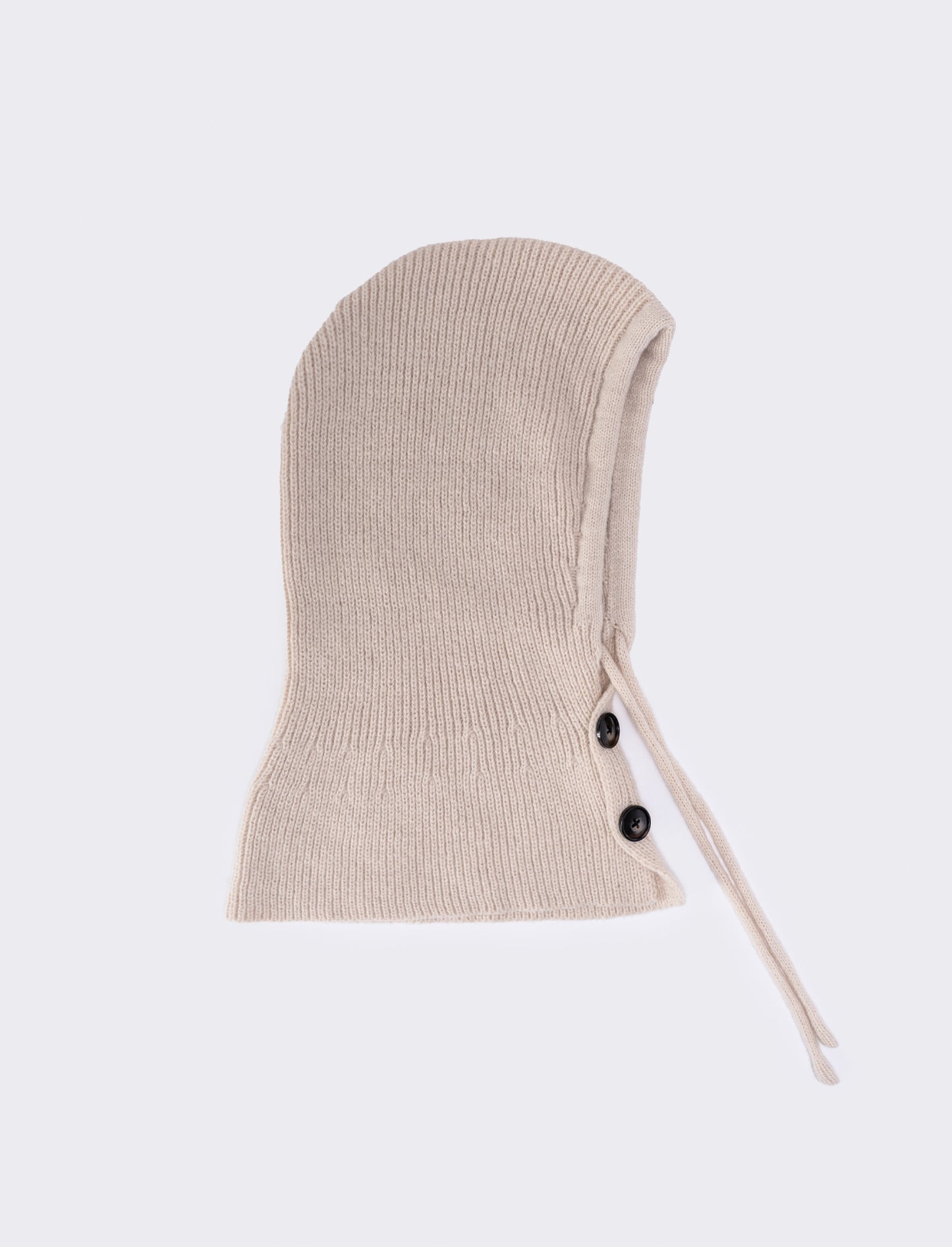 Balaclava in maglia con bottoni - Beige