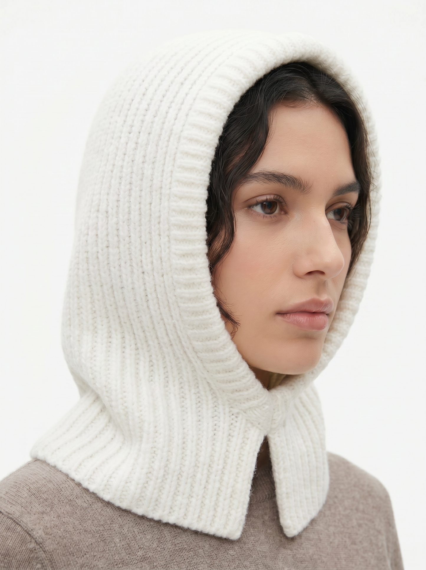 Elegant Balaclava Hood - White