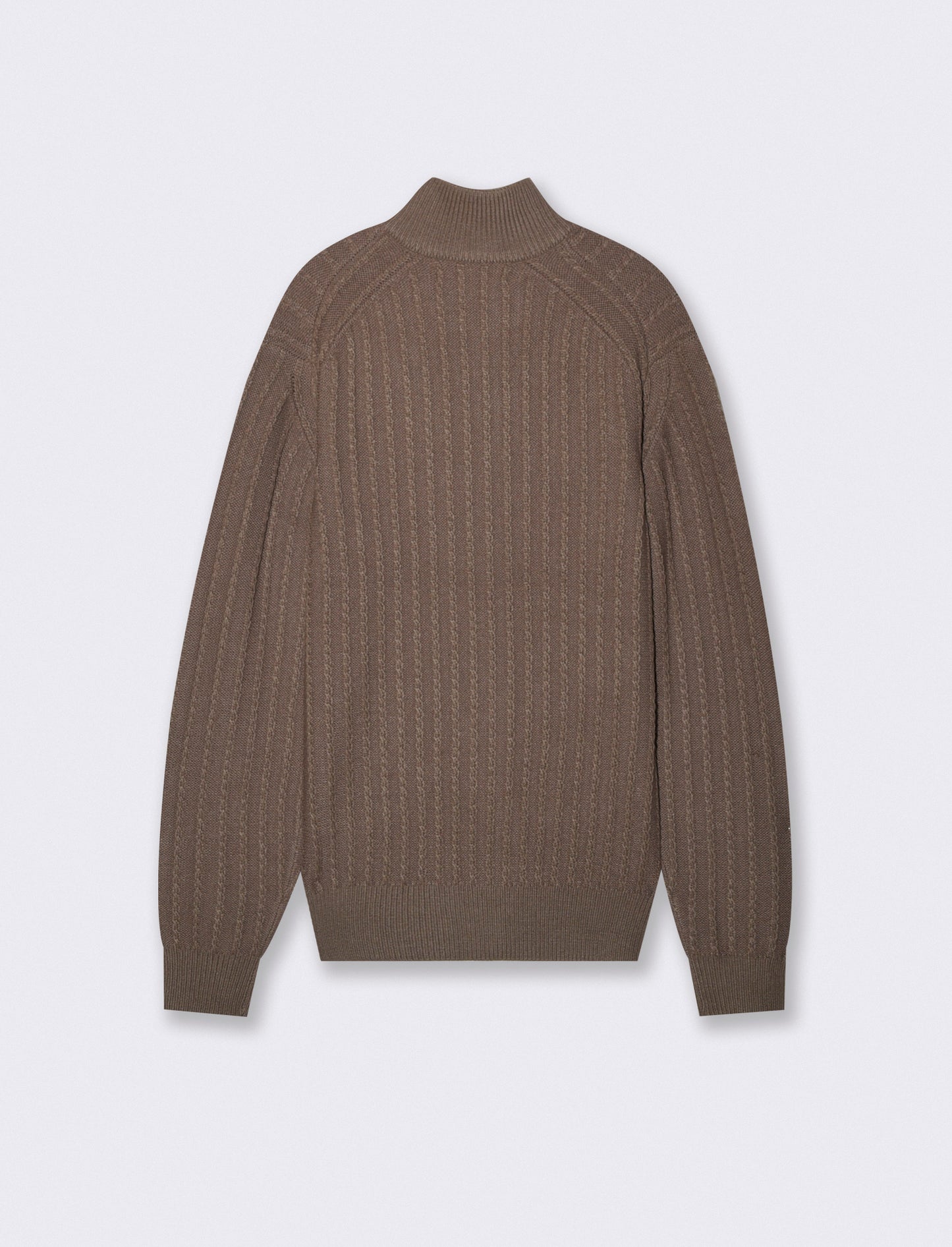 Maglia Cardigan Jacquard con Cerniera - Grigio fango