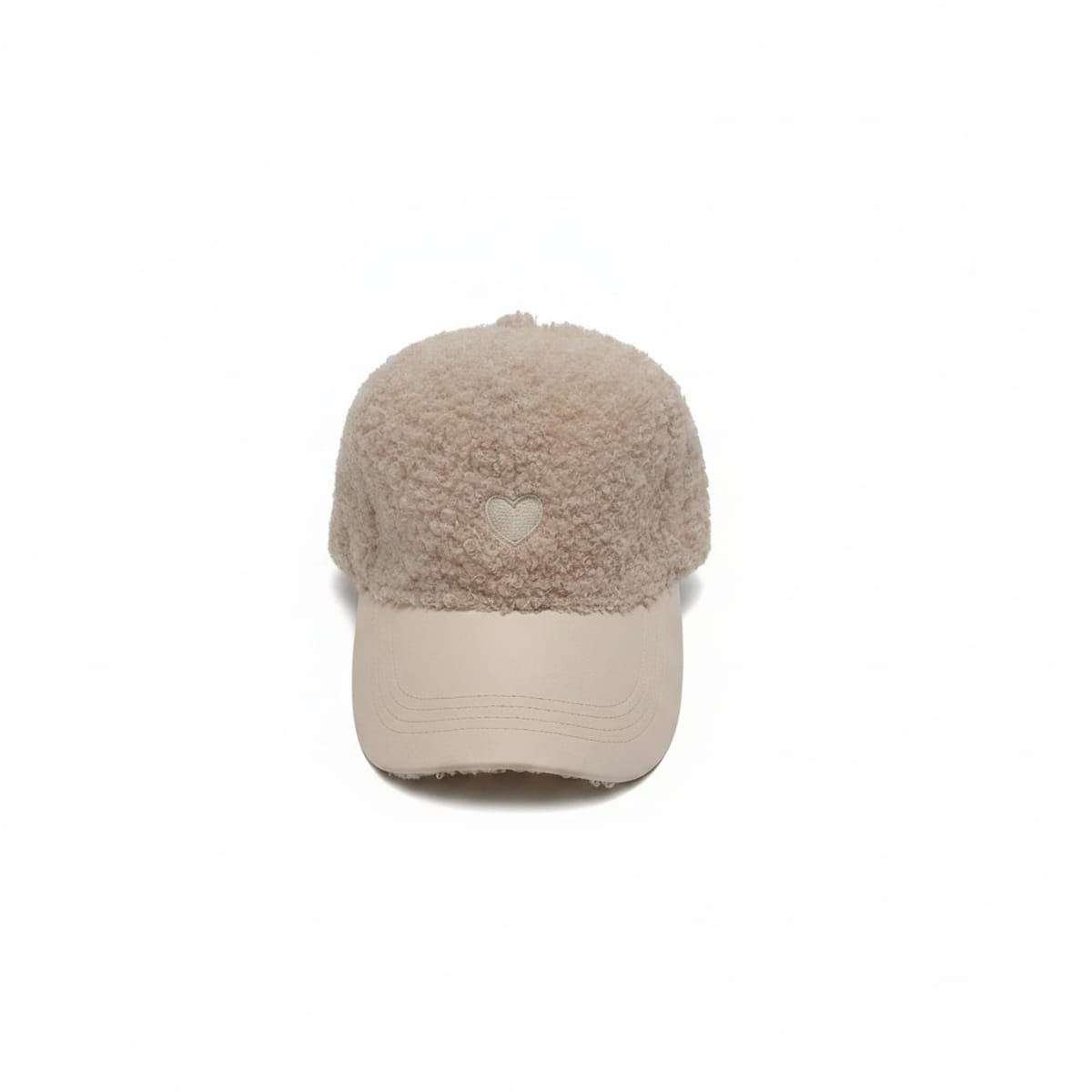 Baseball effect leather with fake visor - White