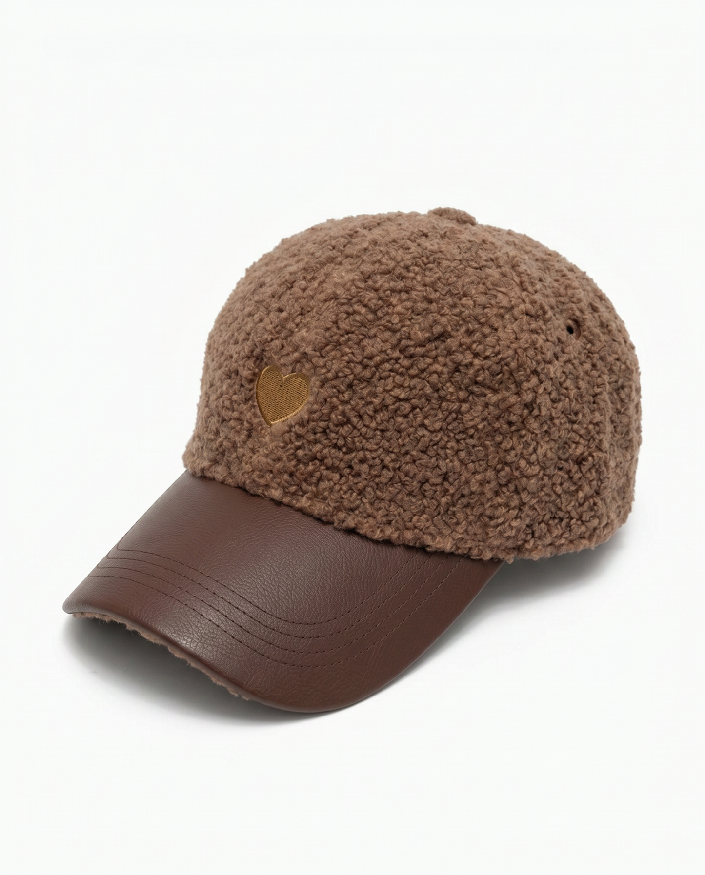 Baseball effetto pelle con visiera finta - Cammello
