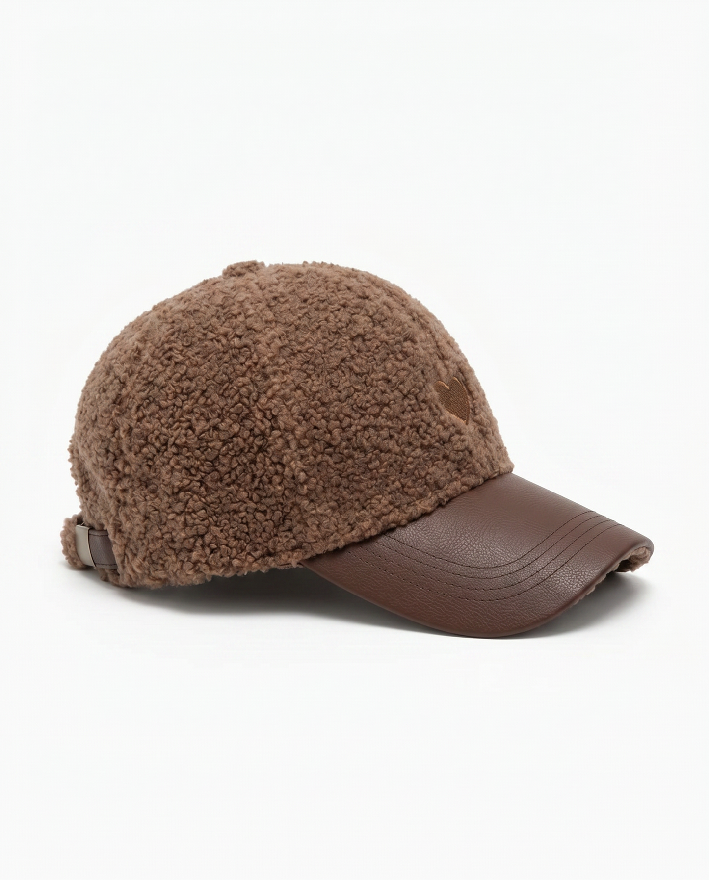 Baseball effetto pelle con visiera finta - Cammello